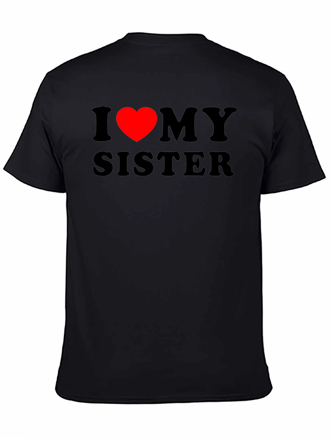 Black I Heart My Sister Black T-Shirt view 4
