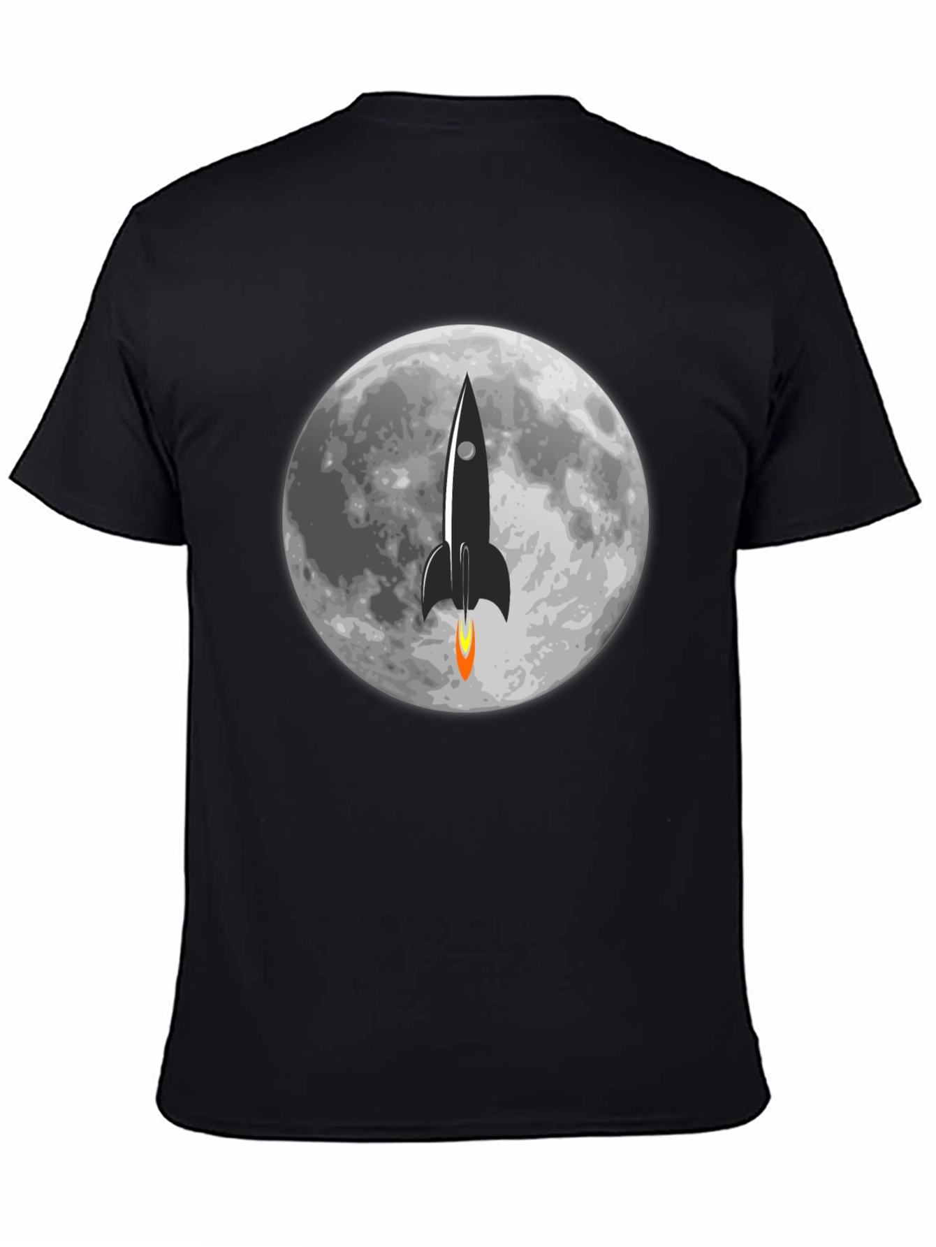 Black Rocket to the Moon Graphic T-Shirt view 4