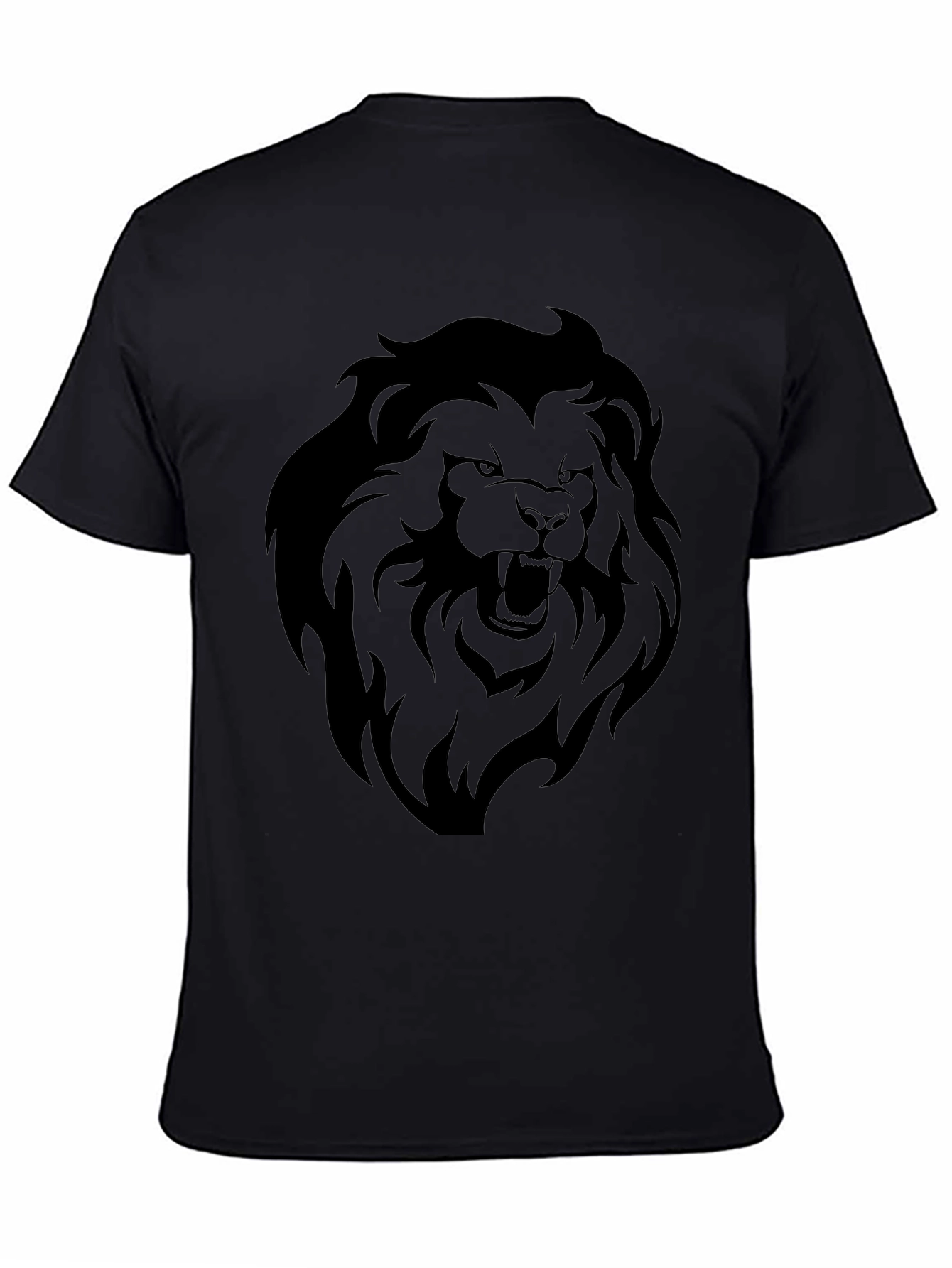 Black Bold Lion Graphic Black T-Shirt view 4