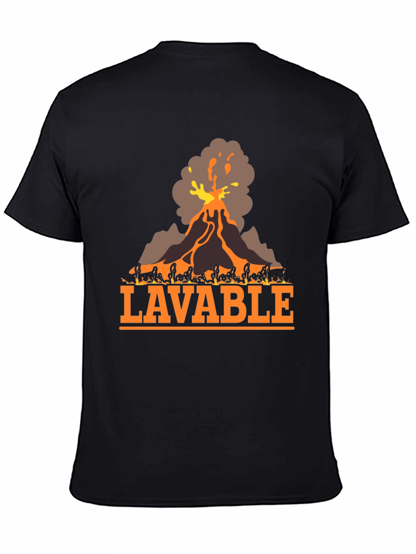 Black Lavable Volcano T-Shirt - Cool Graphic Tee view 4