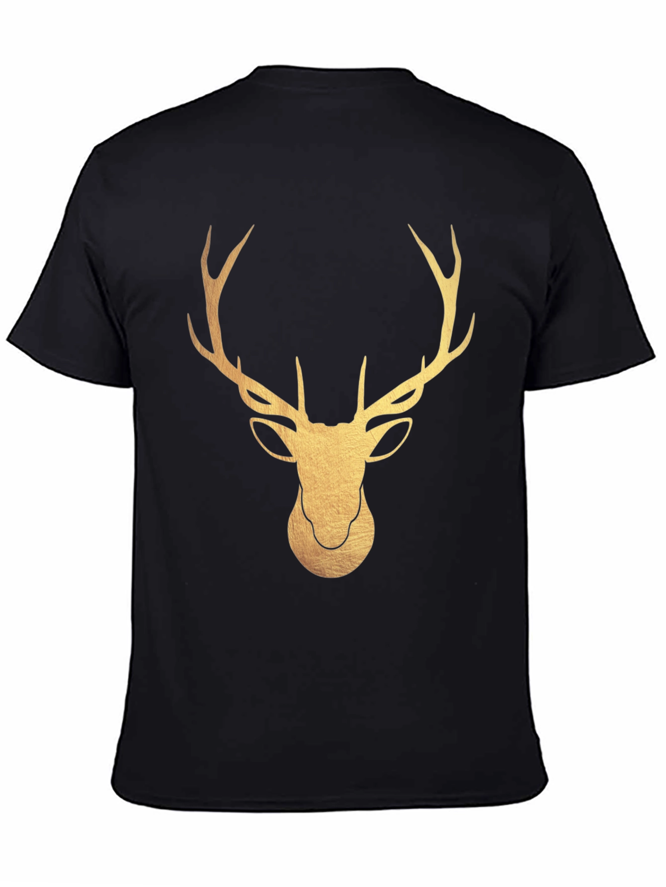 Black Golden Deer Graphic T-Shirt - Stylish Stag Tee view 4