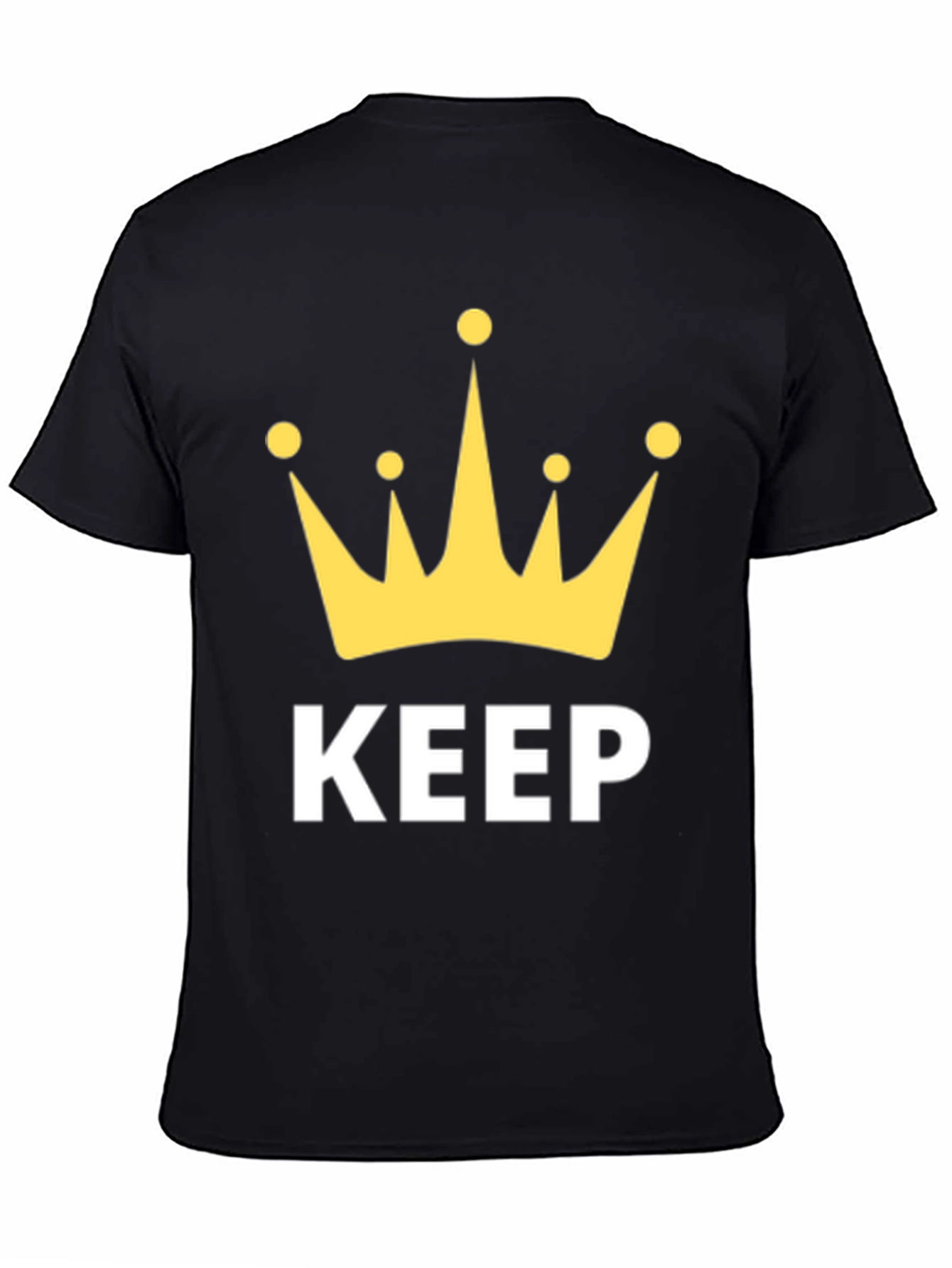 Black Keep Calm Crown Graphic T-Shirt view 4