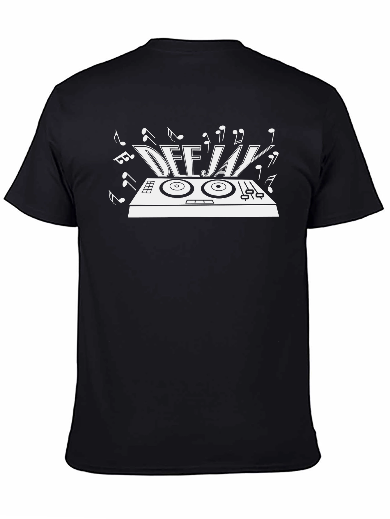 Black DJ Turntable Graphic Black T-Shirt view 4