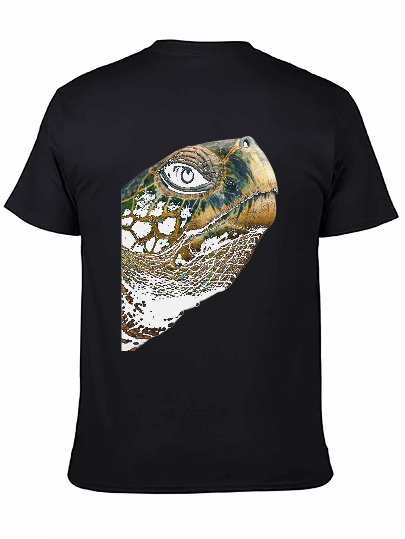 Black Turtle Head Graphic Print Black T-Shirt view 4