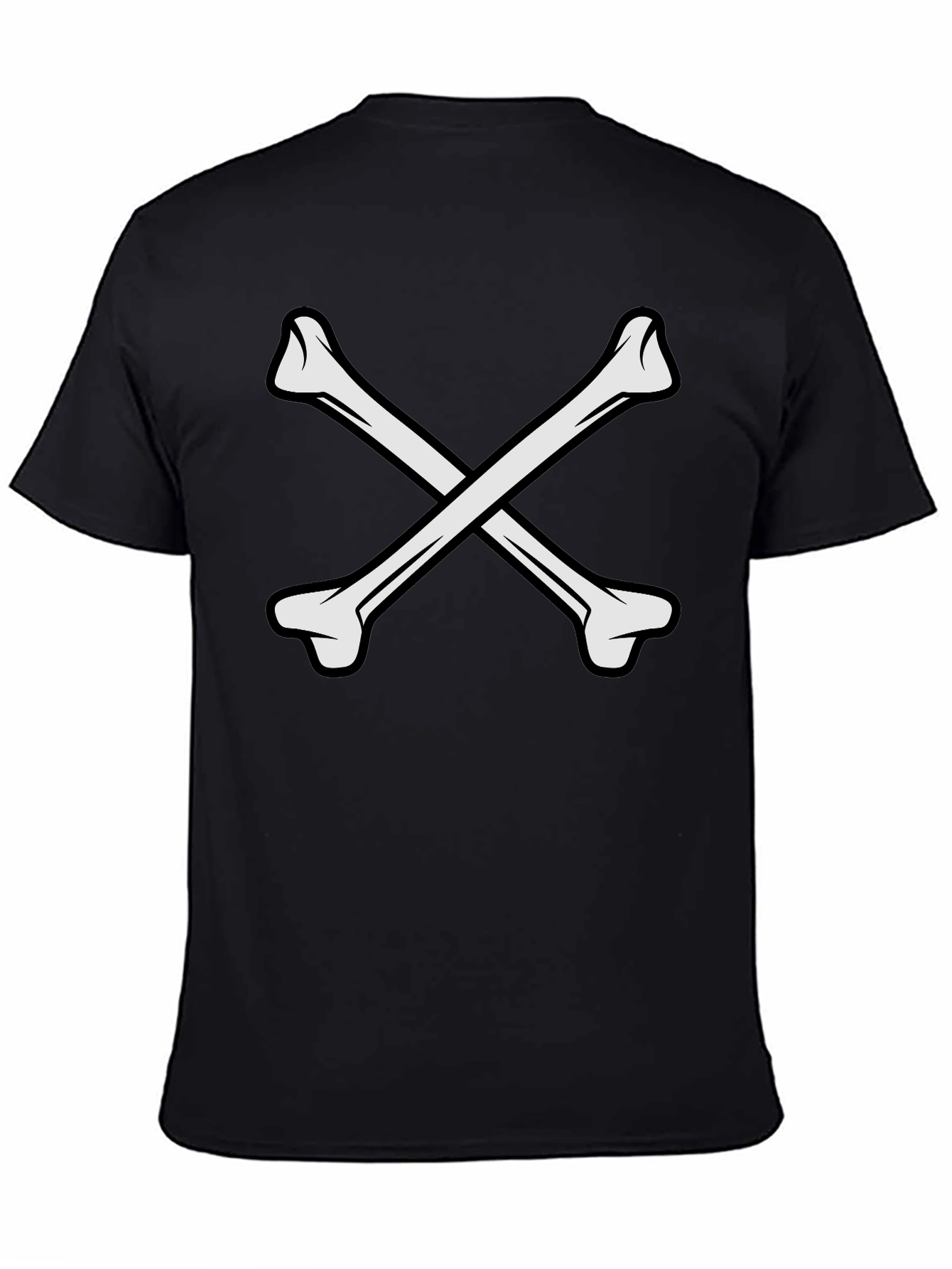 Black Crossbones Graphic Tee - Black Casual Shirt view 4