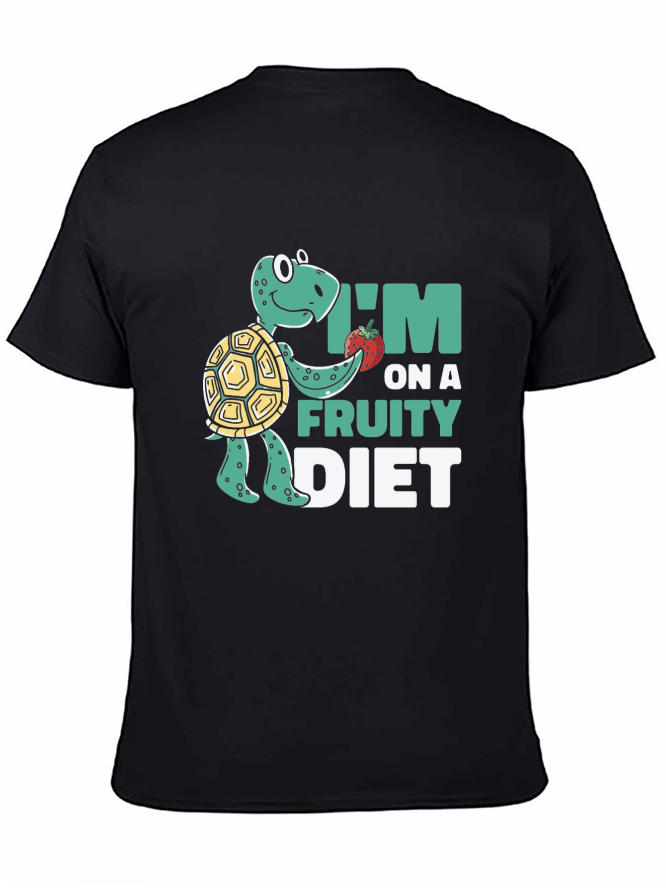 Black Fruity Diet Turtle T-Shirt view 4