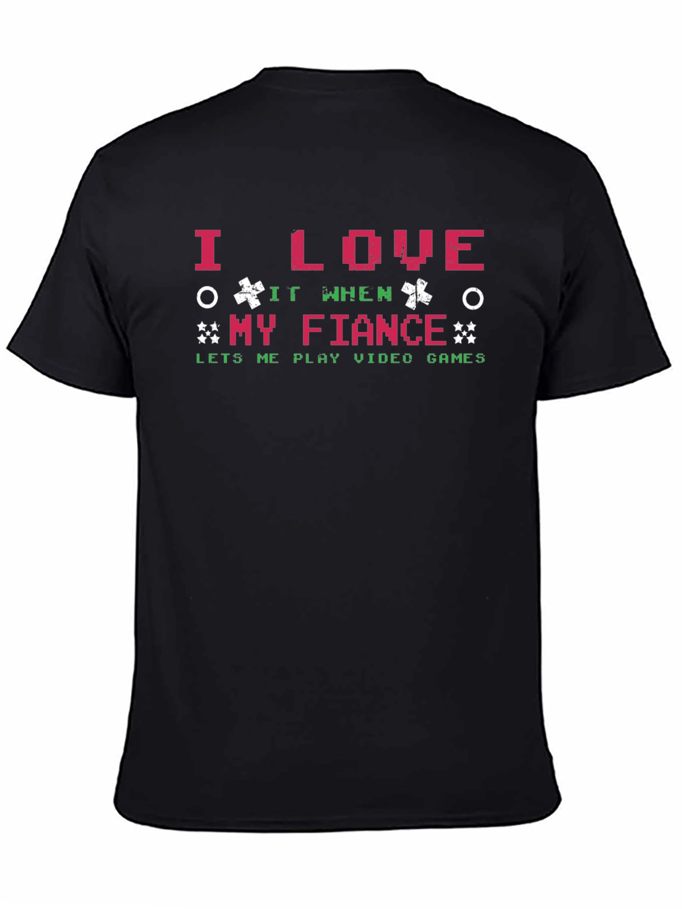 Black Gamer Fiance T-Shirt - I Love My Fiance view 4
