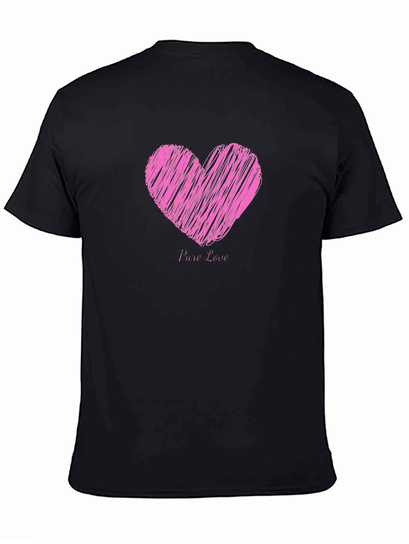 Black Heart Pure Love Black T-Shirt view 4
