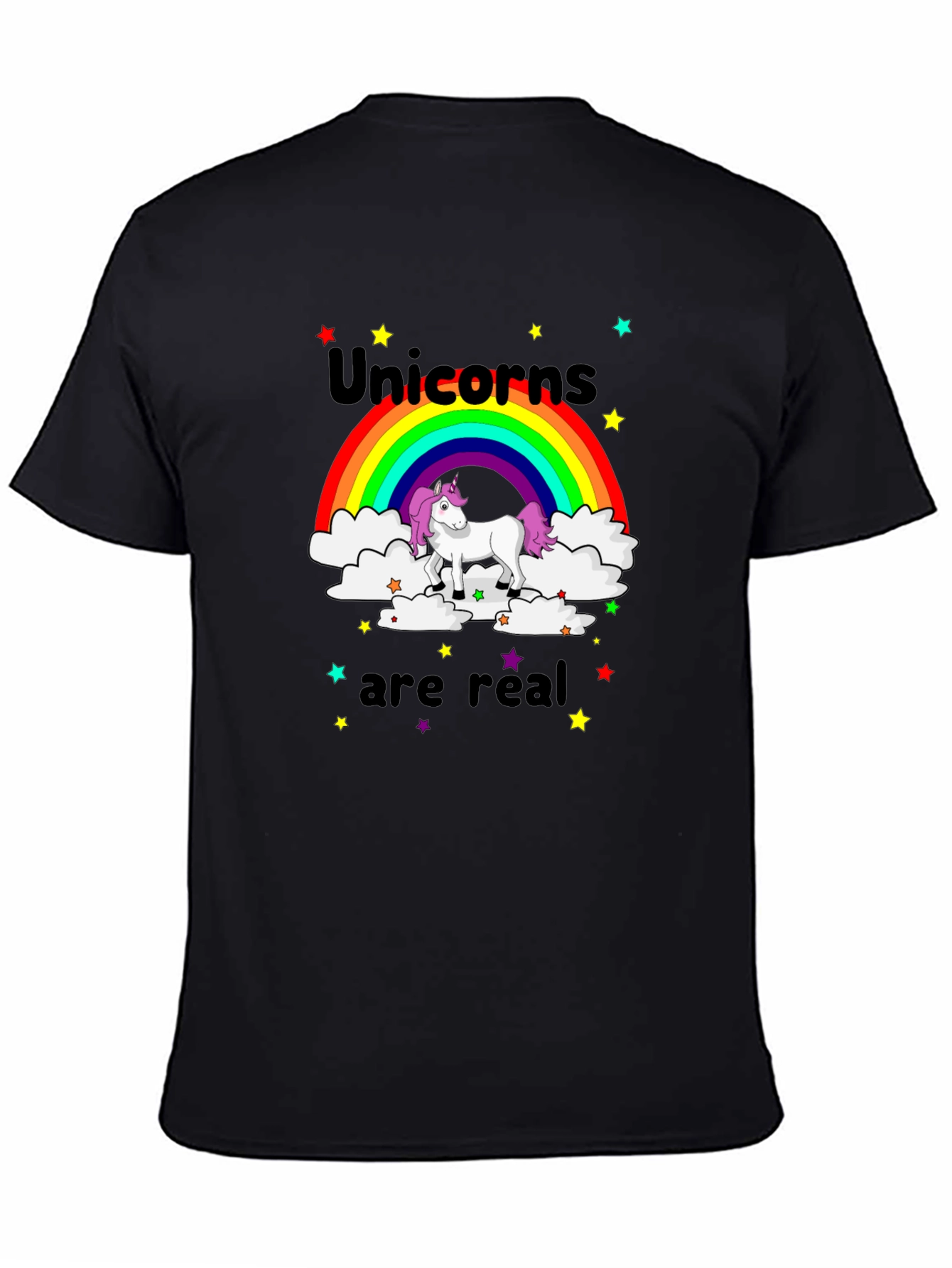 Black Unicorns are Real Graphic T-Shirt view 4