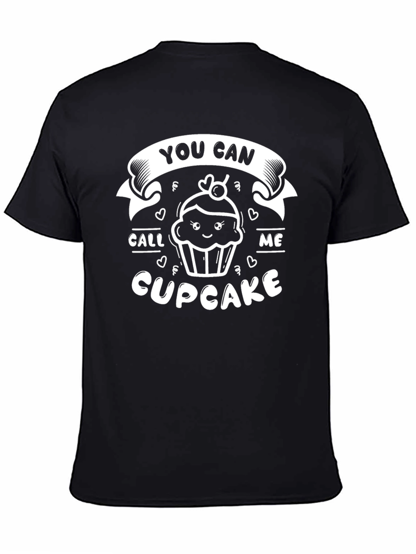 Black You Can Call Me Cupcake Graphic T-Shirt - Black Cotton Tee view 4