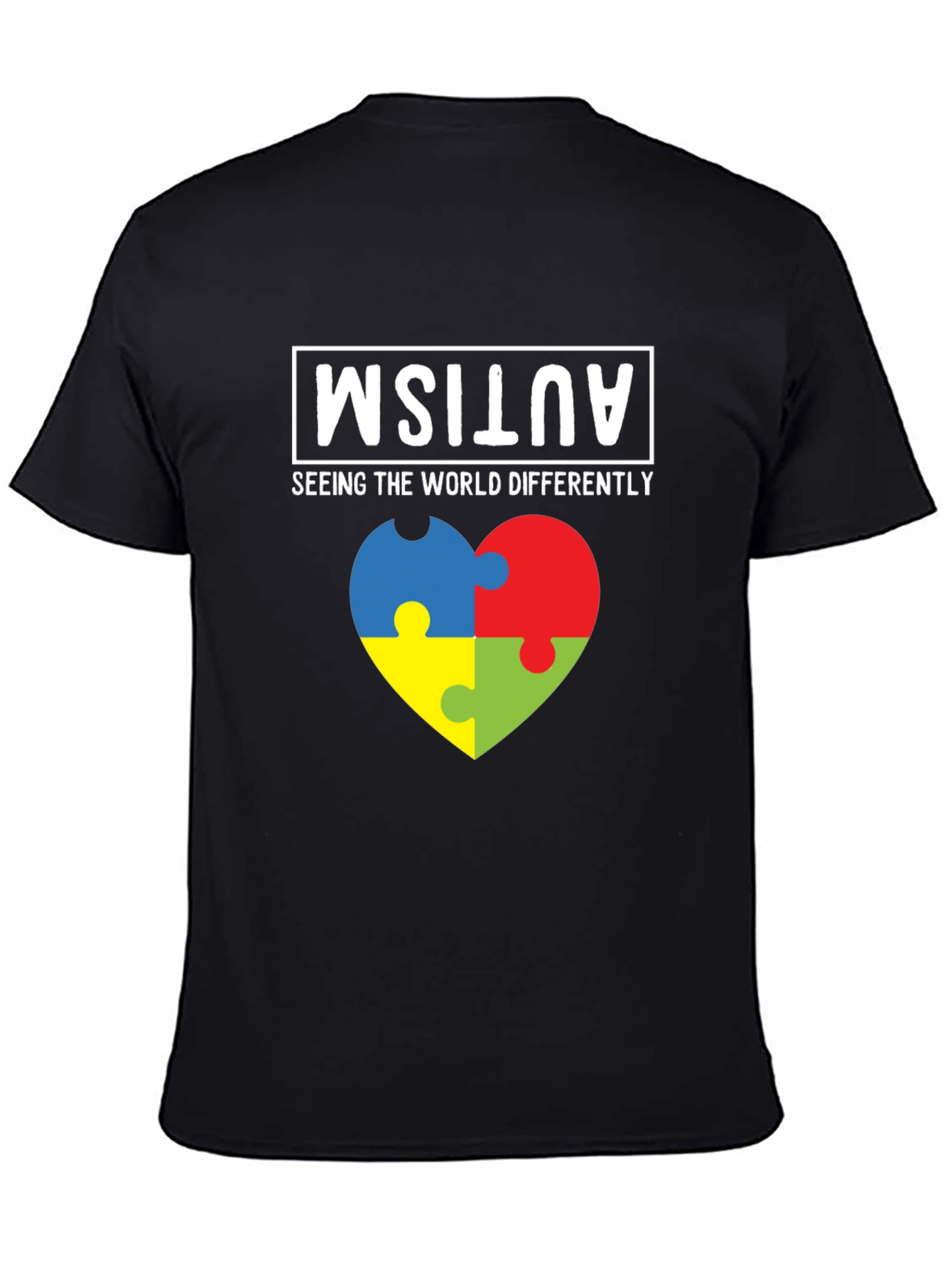 Black Autism Awareness T-Shirt - Seeing the World Differently  view 4