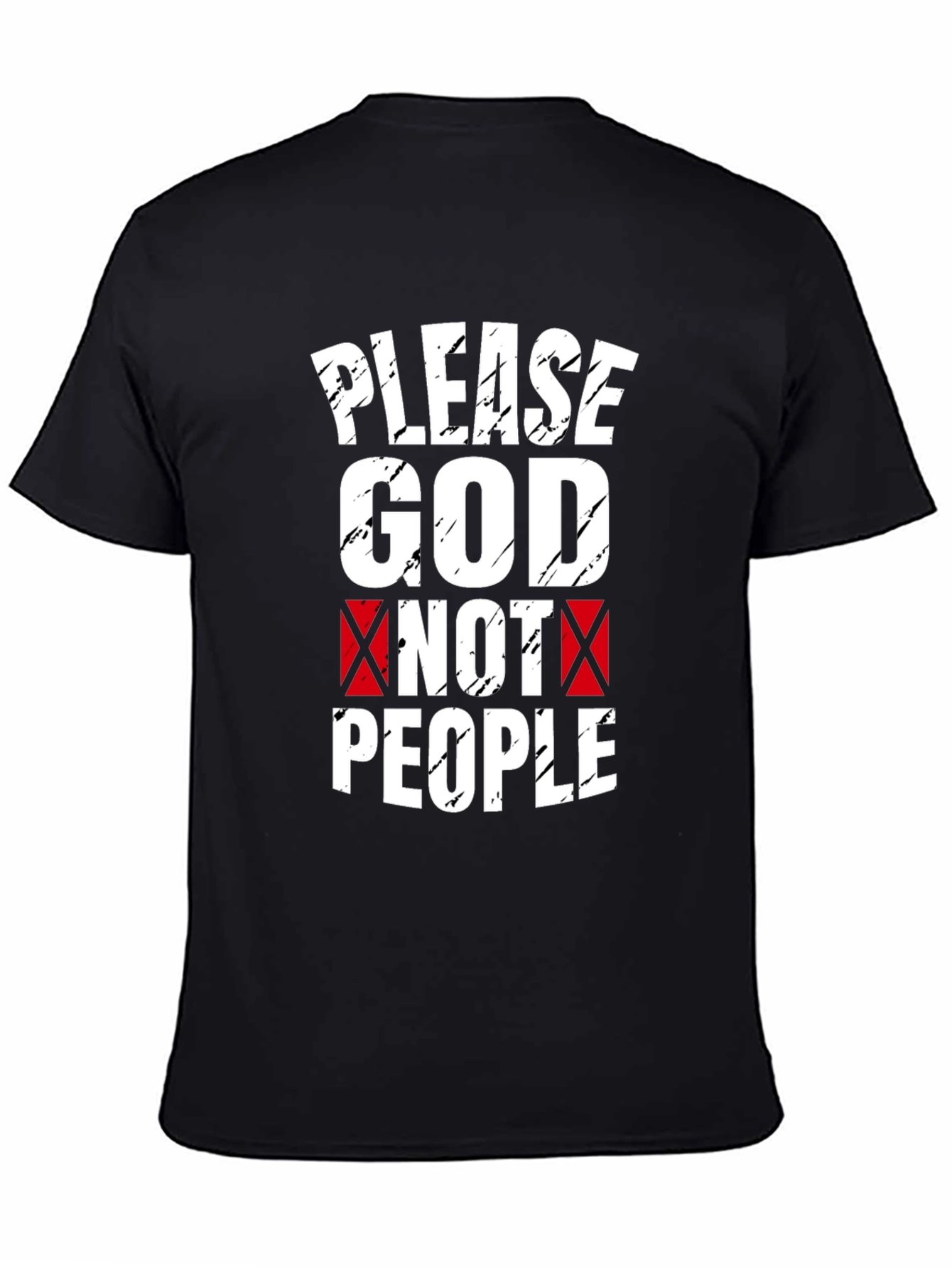 Black Please God Not People Graphic Tee view 4