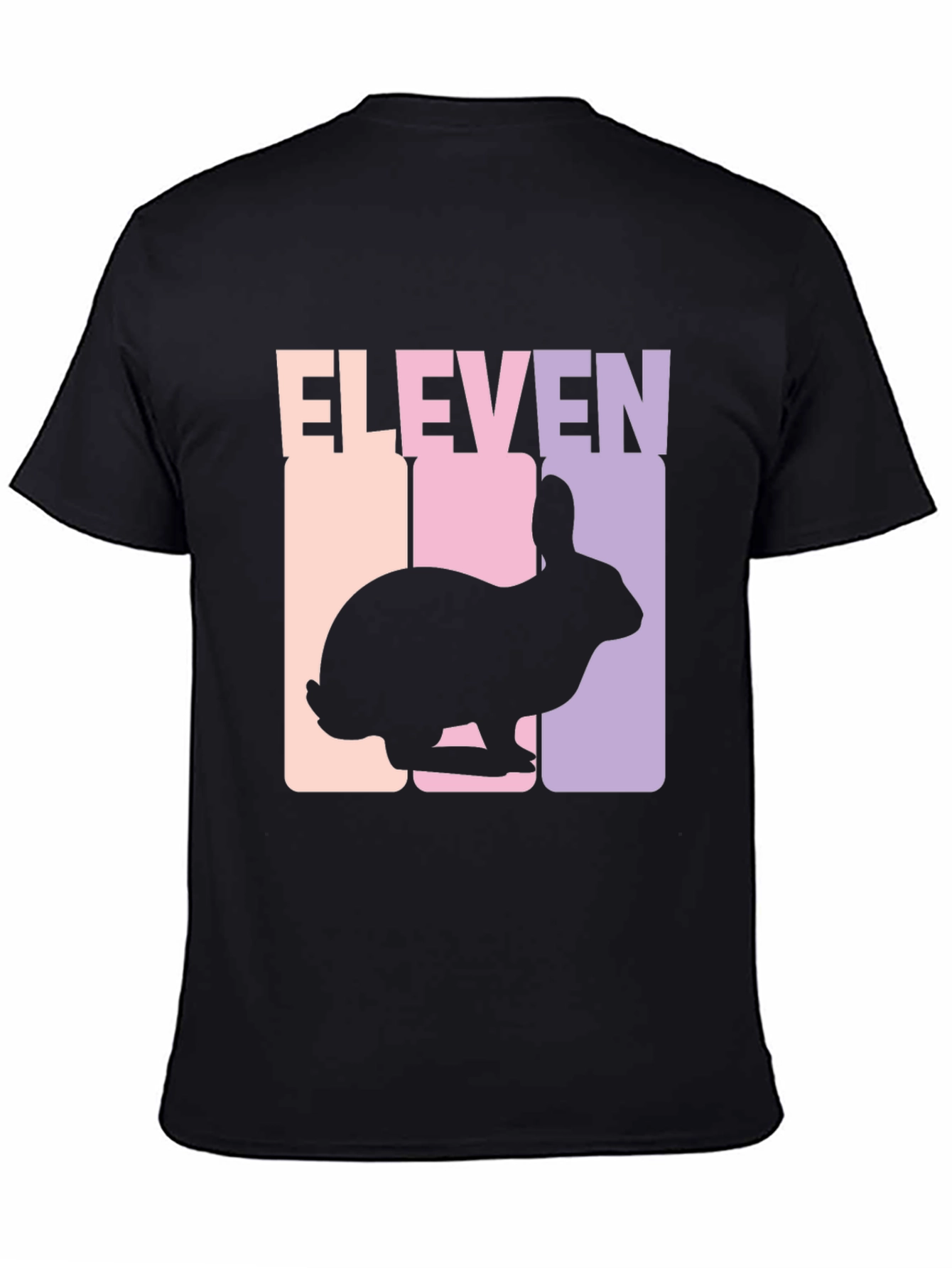 Black Eleven Rabbit Graphic Tee - Black Cotton Blend T-Shirt view 4