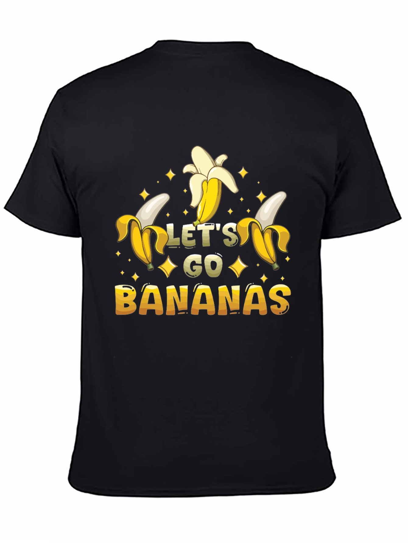 Black Let's Go Bananas Graphic T-Shirt view 4