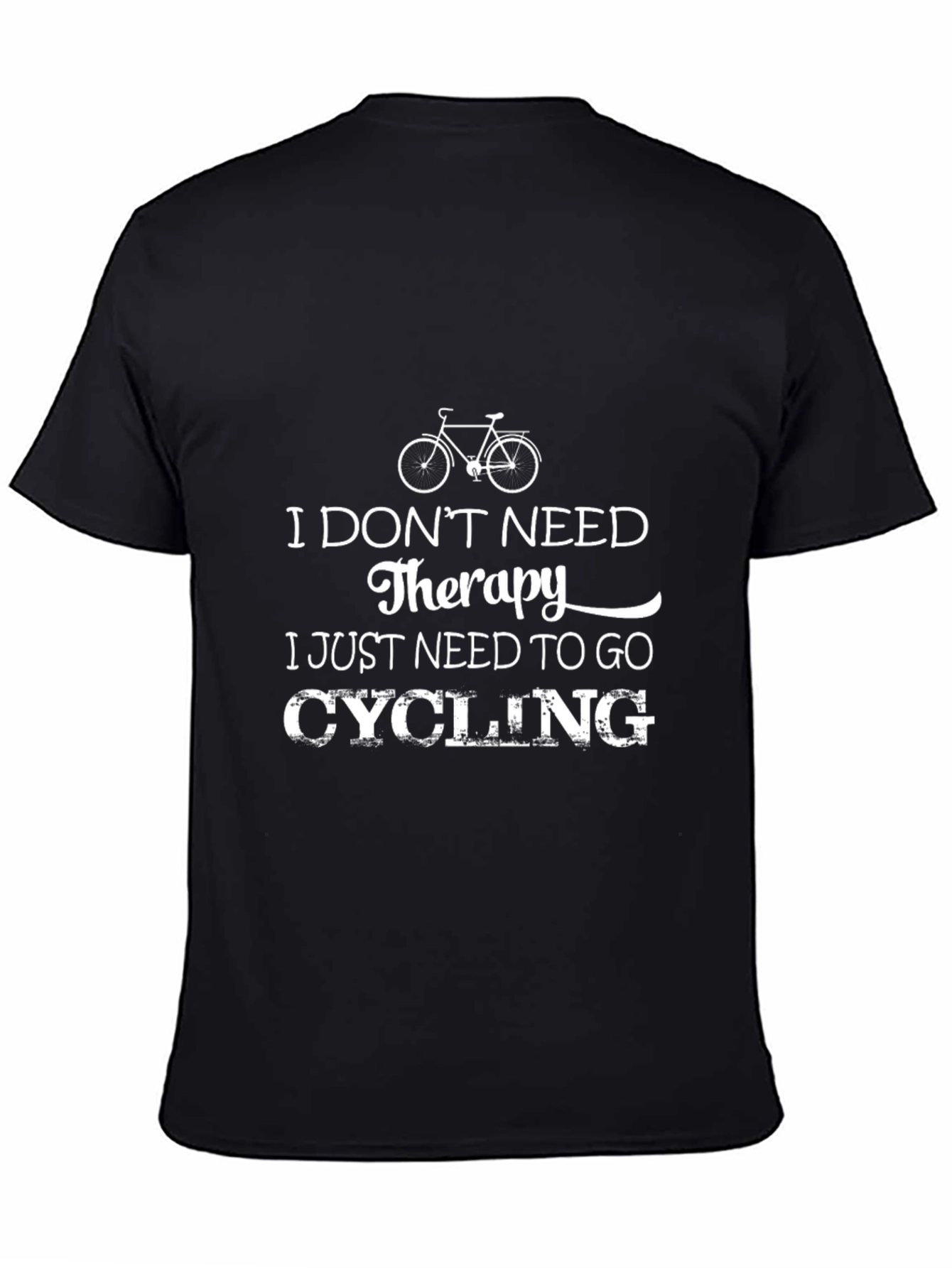 Black Cycling Therapy T-Shirt view 4