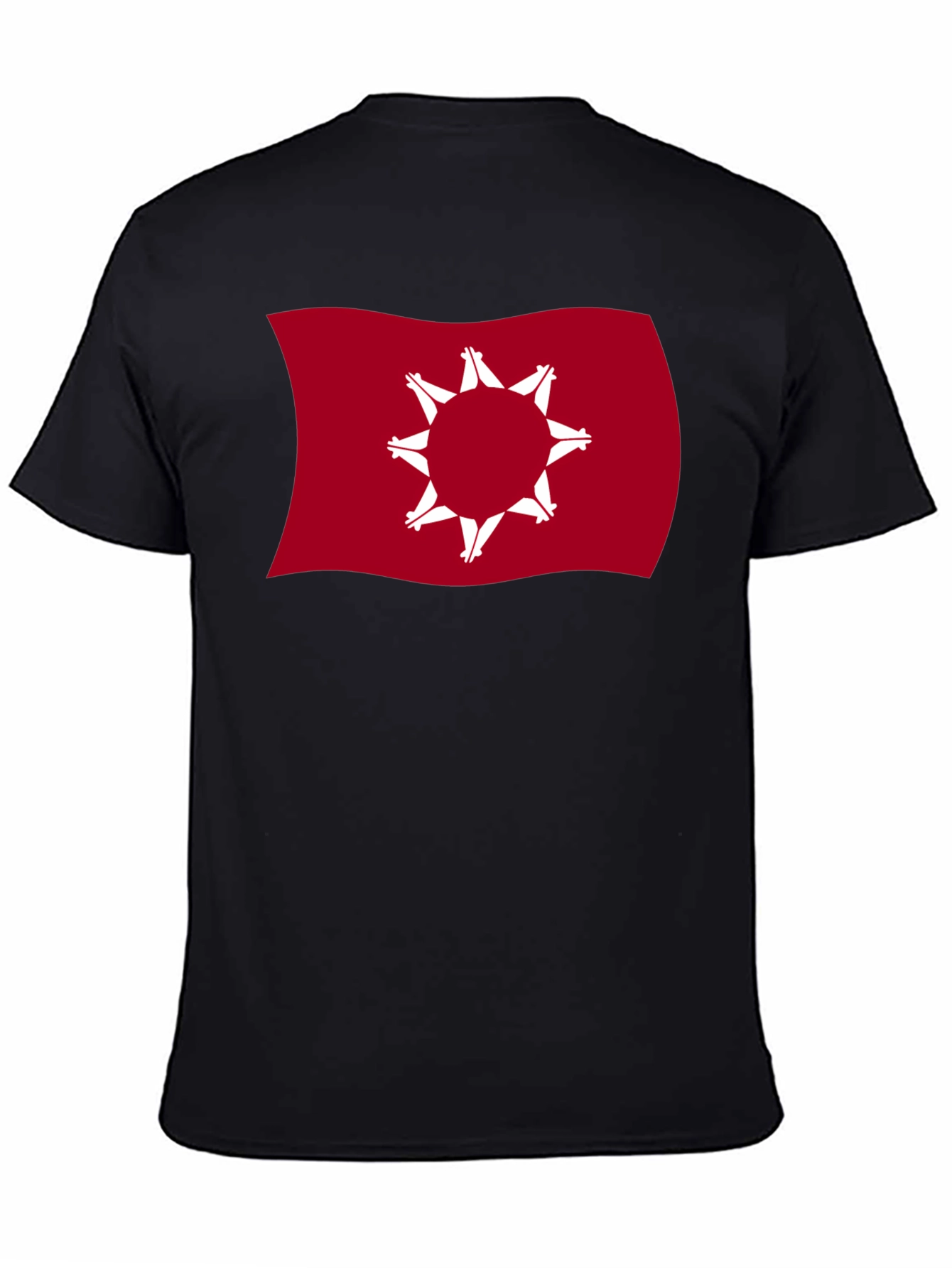 Black Wavy Native American Flag Graphic Tee - Black view 4