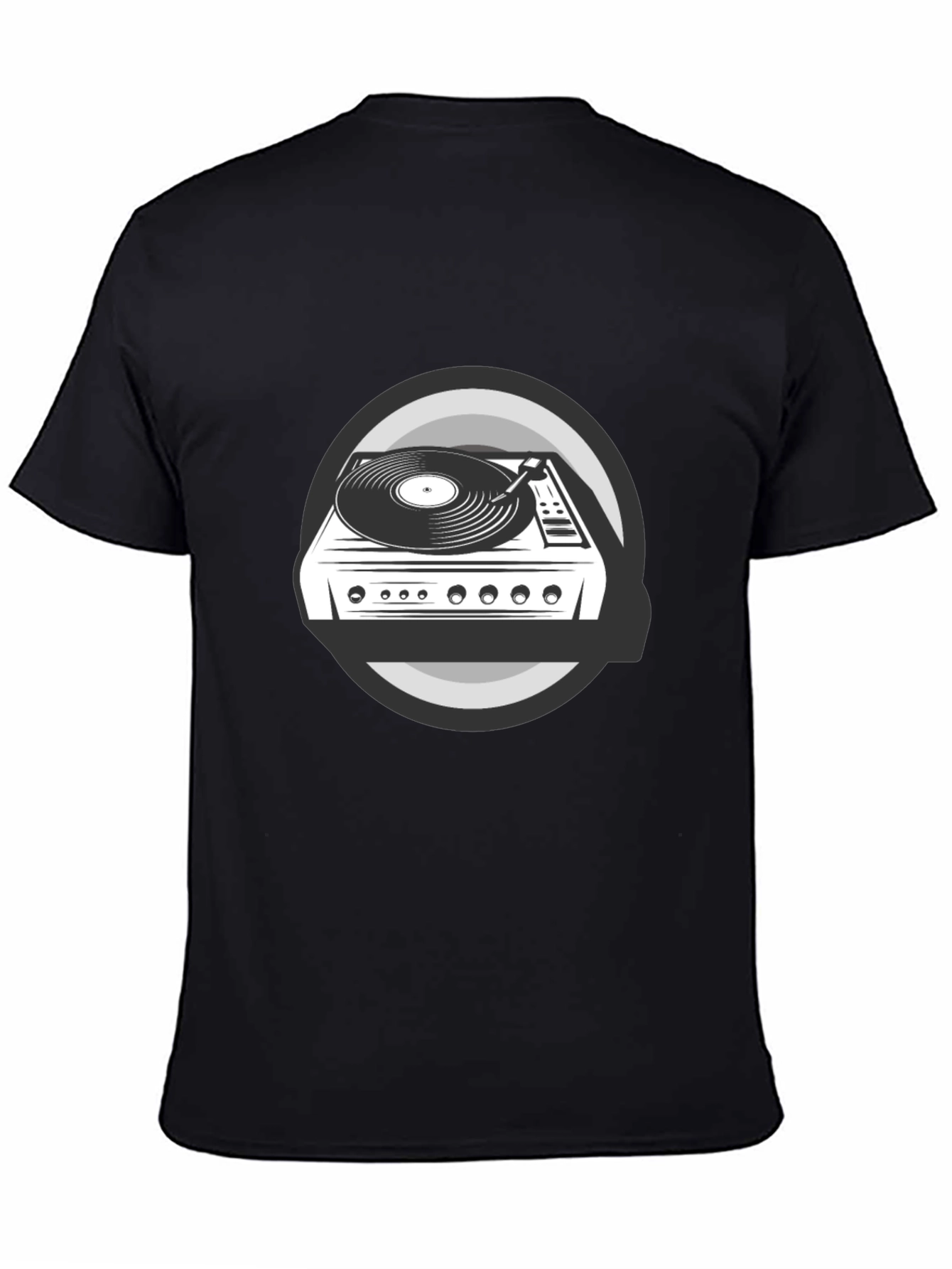 Black DJ Turntable Graphic Tee - Black view 4