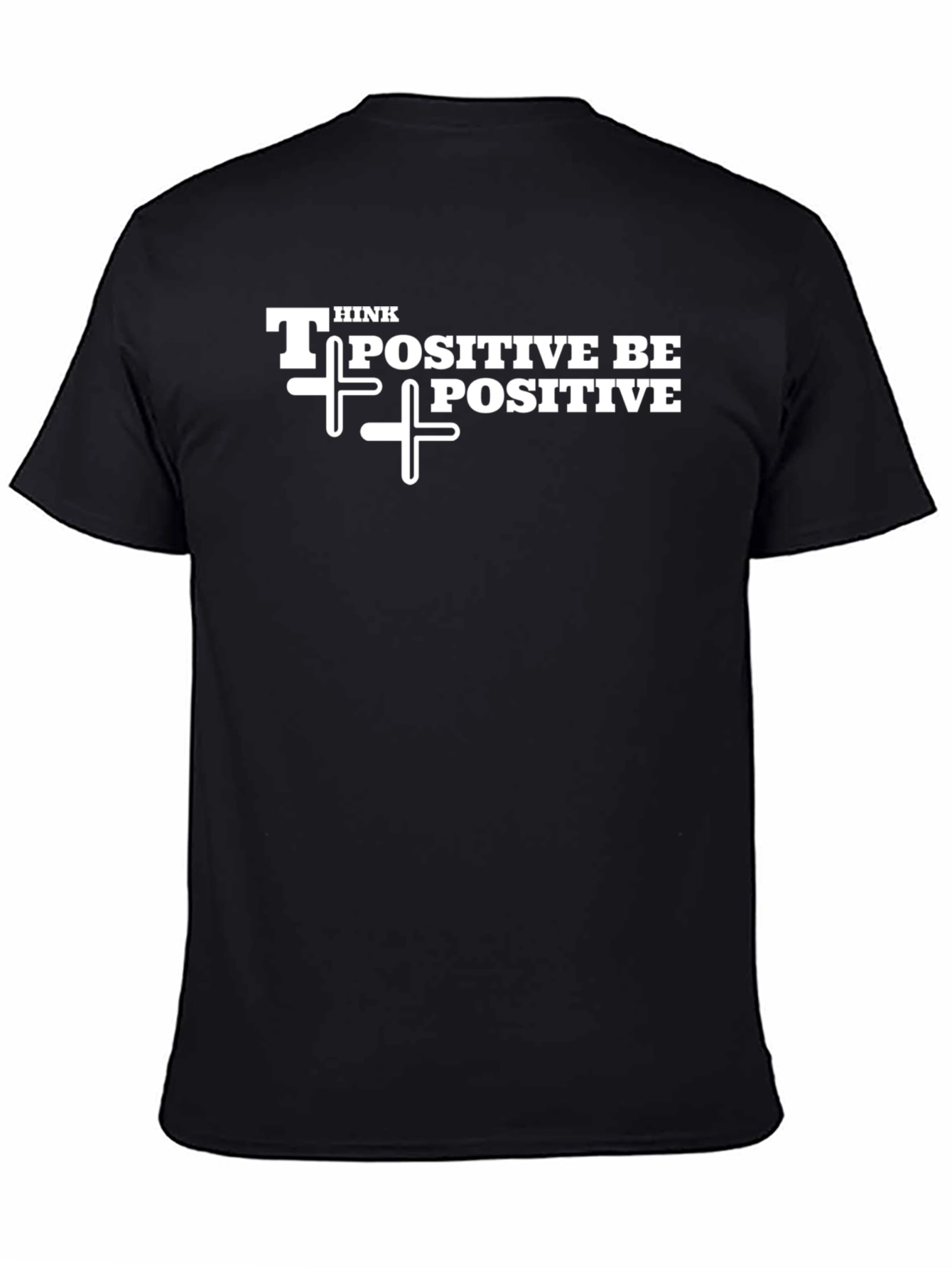 Black Think Positive Graphic Tee view 4