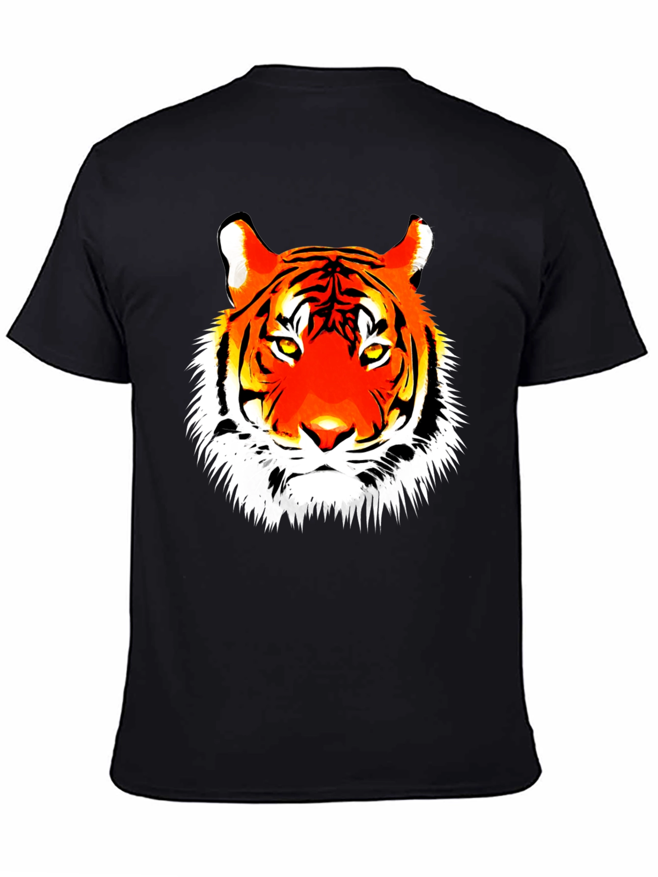 Black Men's Black Tiger Graphic Tee view 4