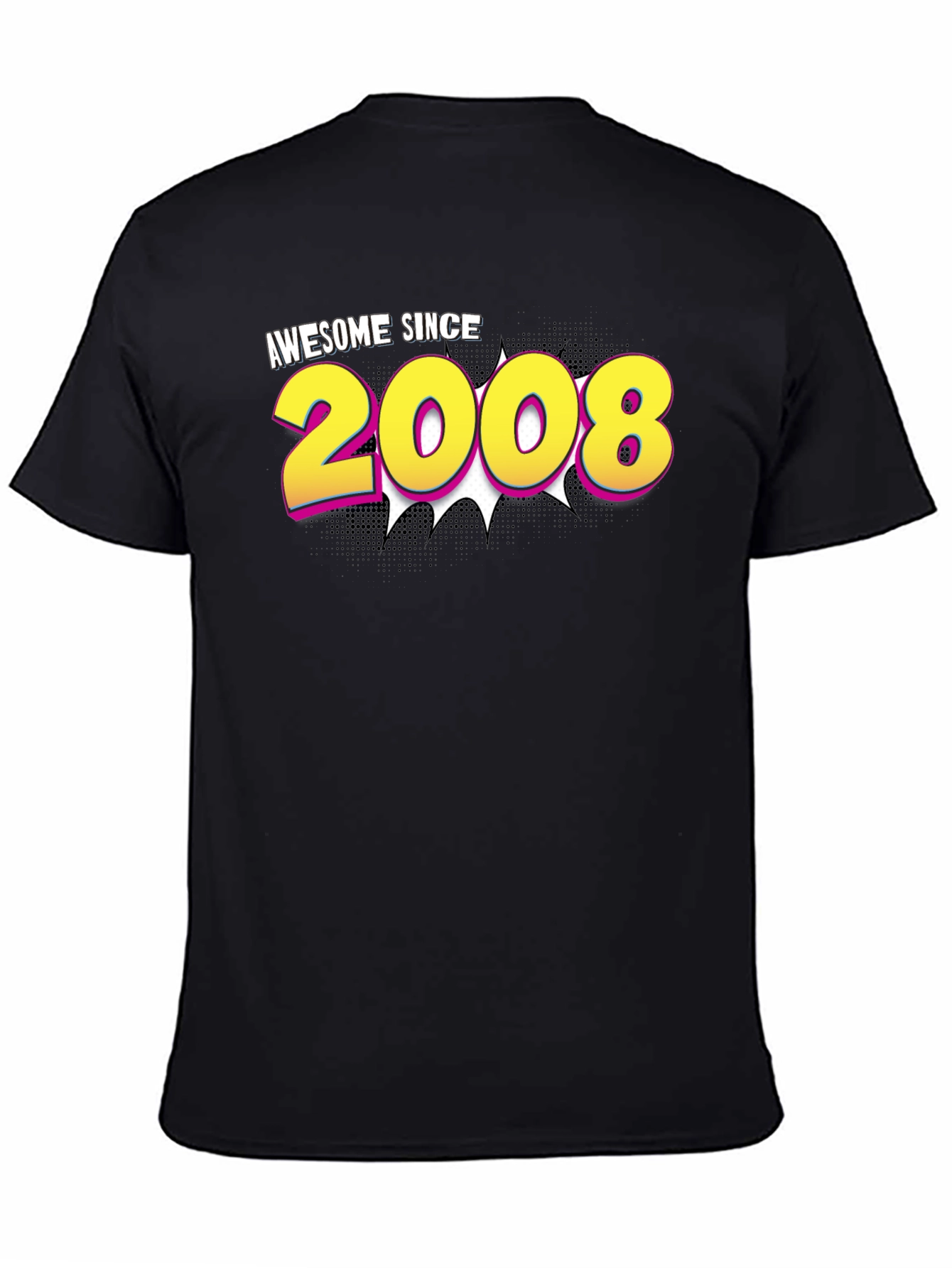 Black Awesome Since 2008 Graphic Tee view 4