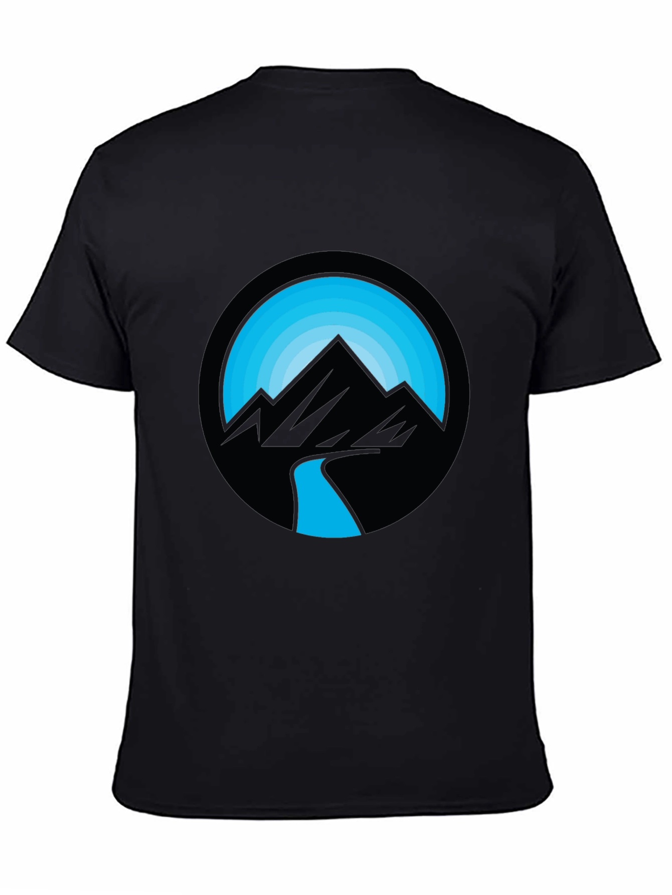 Black Mountain River Graphic Black T-Shirt view 4