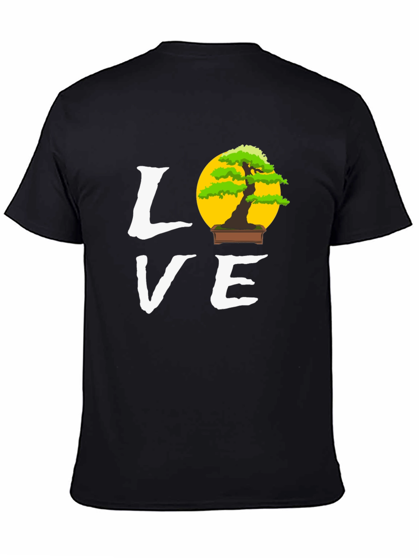 Black Bonsai Tree Love Graphic Tee - Unique Design T-Shirt view 4