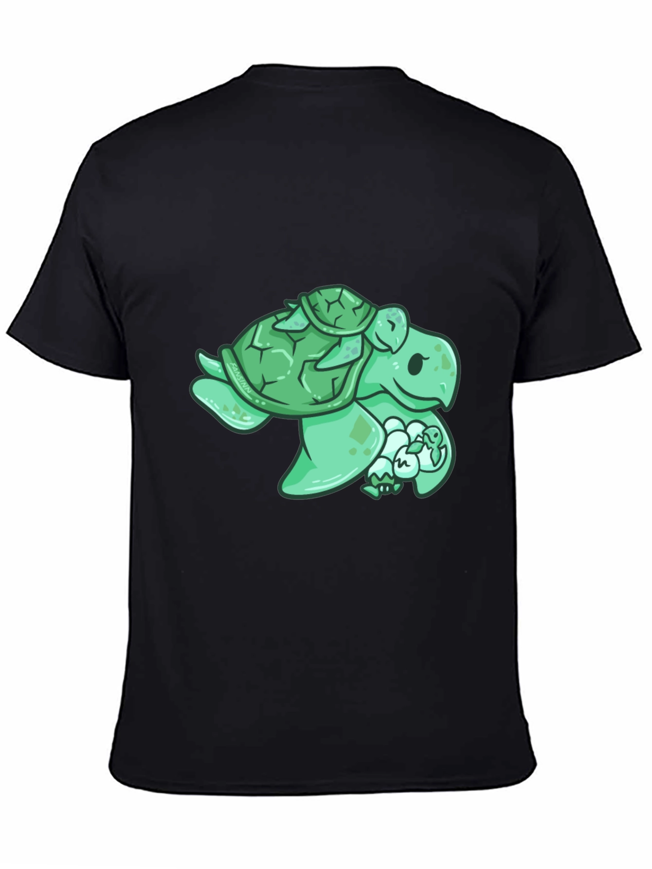 Black Turtle Family Graphic Tee - Cute Animal Lover Shirt view 4
