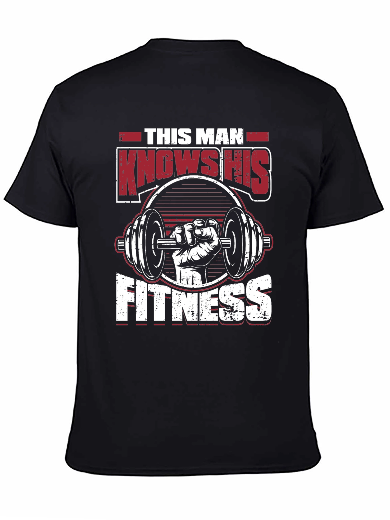 Black Fitness Design Men's Black Graphic T-Shirt view 4
