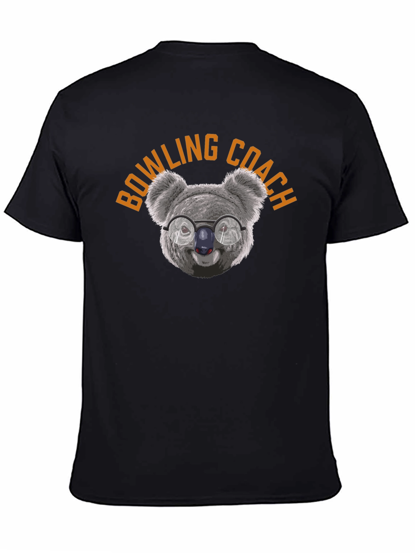 Black Bowling Coach Koala T-Shirt - Funny Graphic Tee view 4