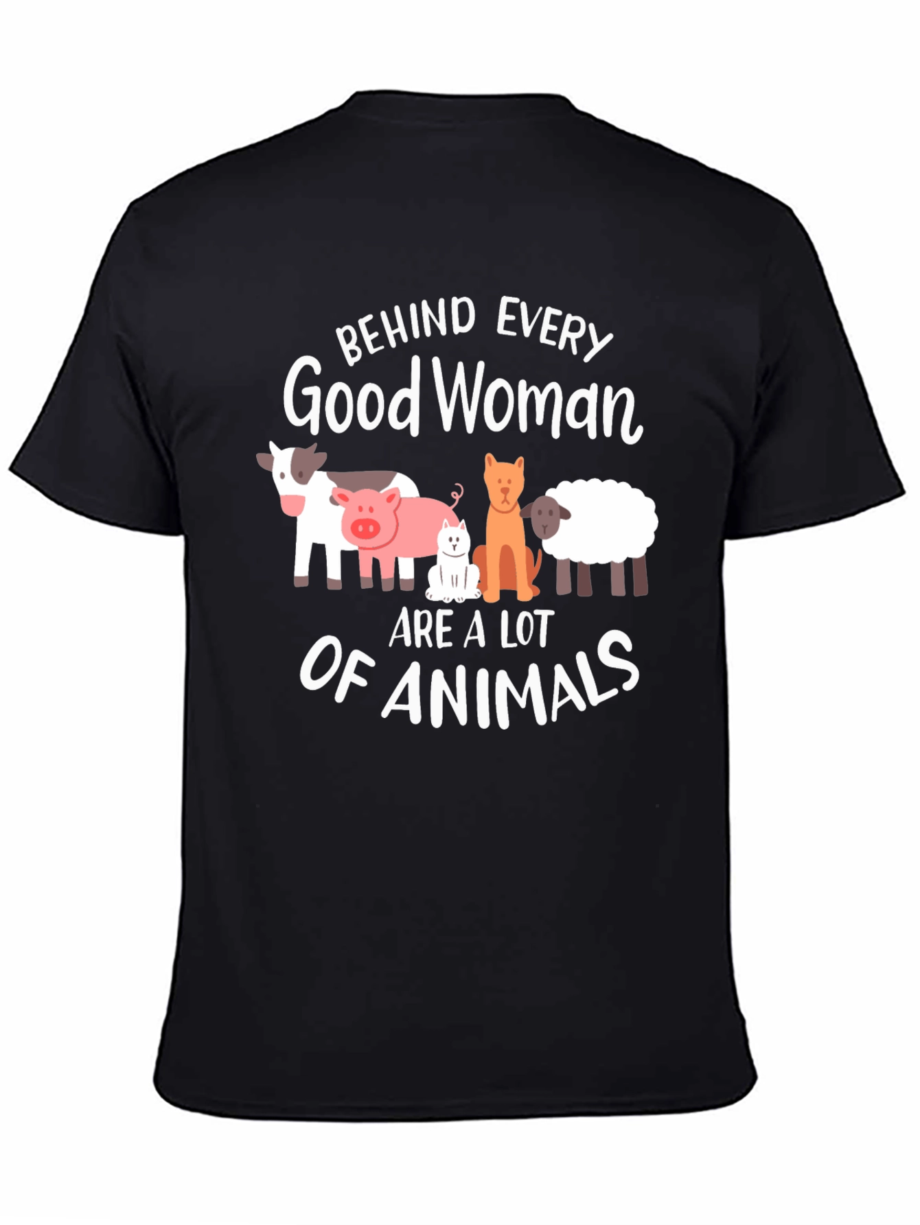 Black Behind Every Good Woman Animals T-Shirt view 4