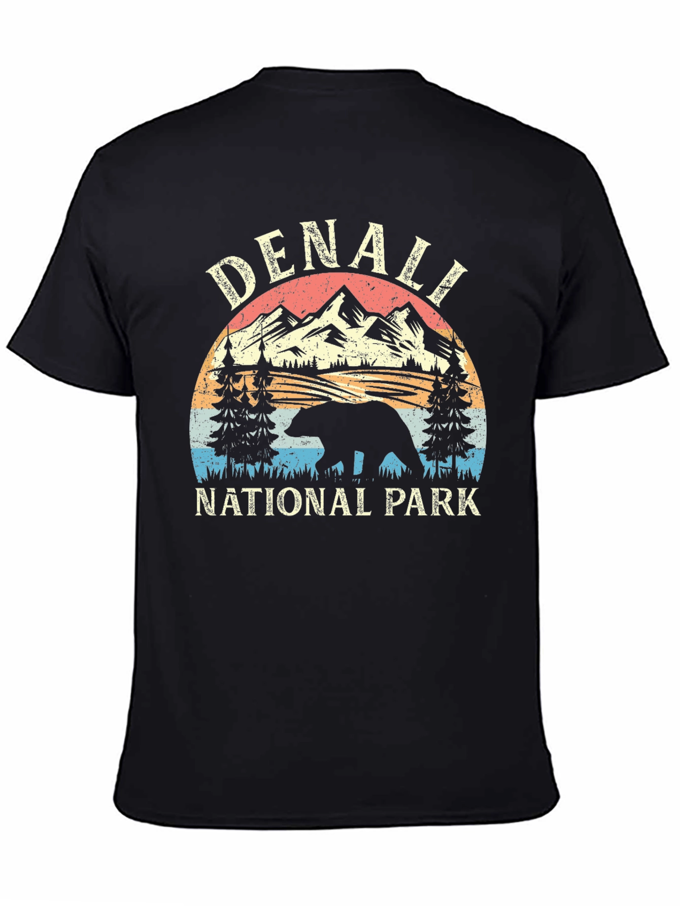 Black Denali National Park Bear T-Shirt view 4