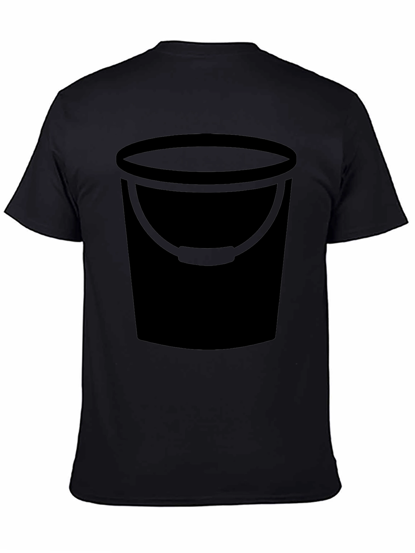 Black Bucket Graphic Tee - Black Cotton Blend T-Shirt view 4