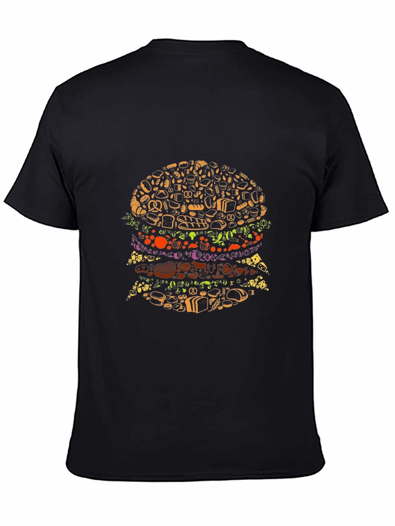 Black Foodie Burger Graphic Tee - Unique Design T-Shirt view 4