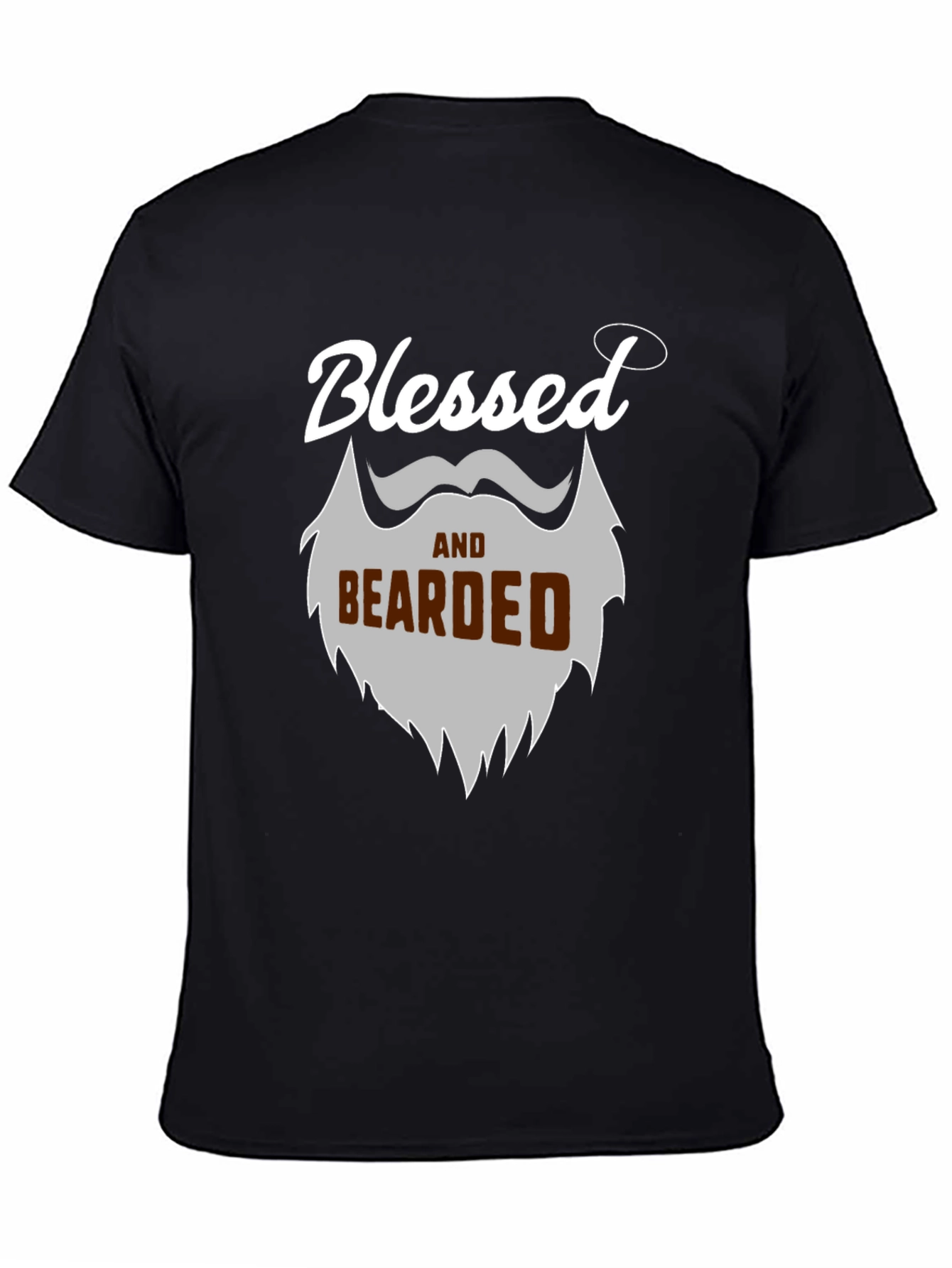 Black Blessed and Bearded Graphic T-Shirt view 4