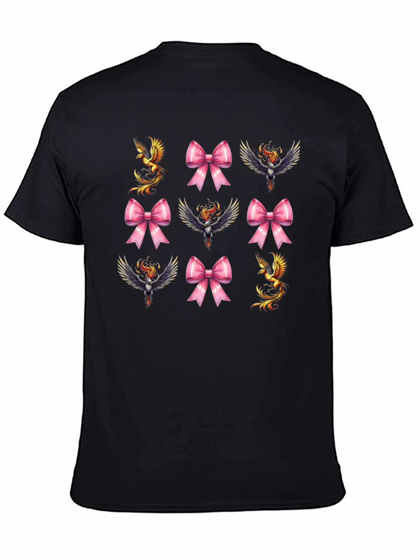 Black Phoenix & Bow Graphic T-Shirt view 4