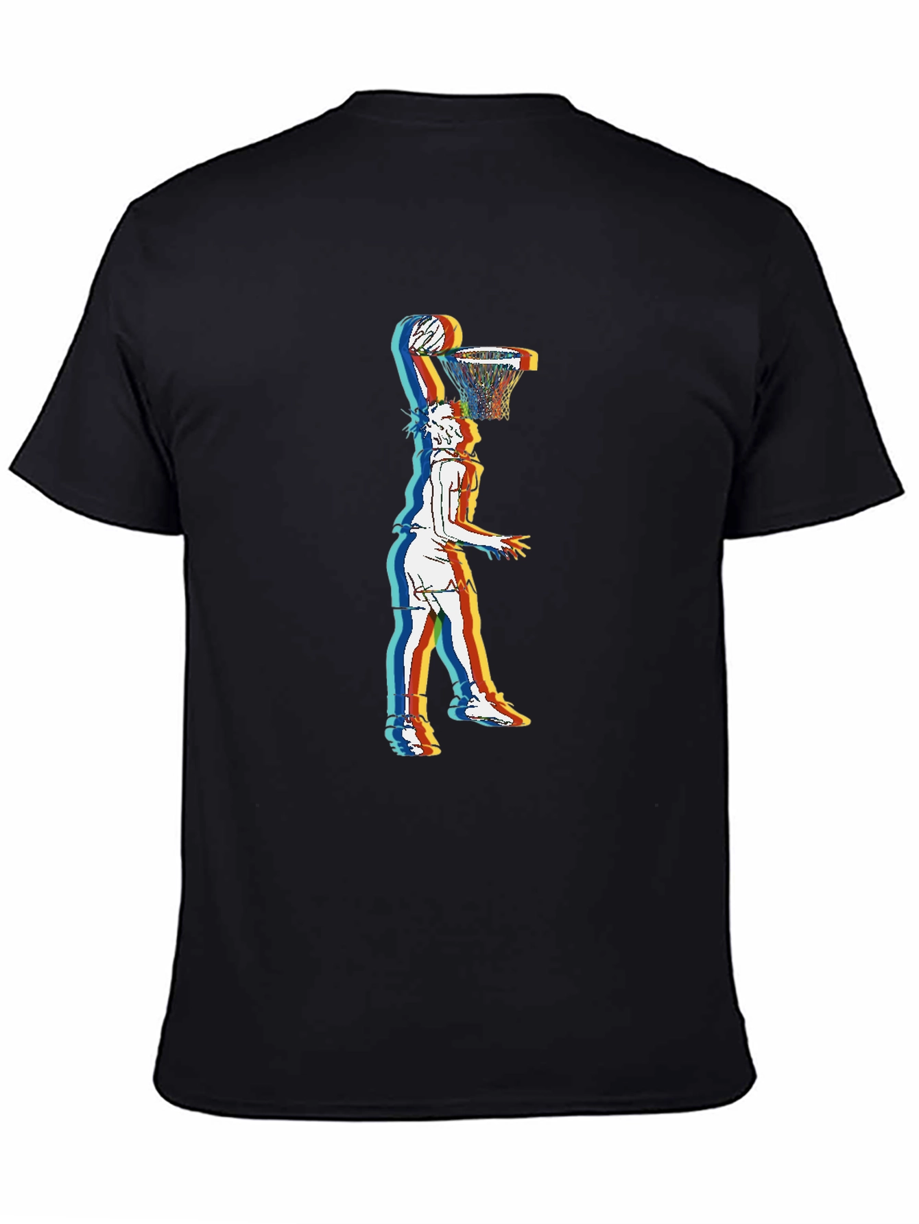 Black Basketball Dunk Graphic Tee - Stylish Streetwear view 4