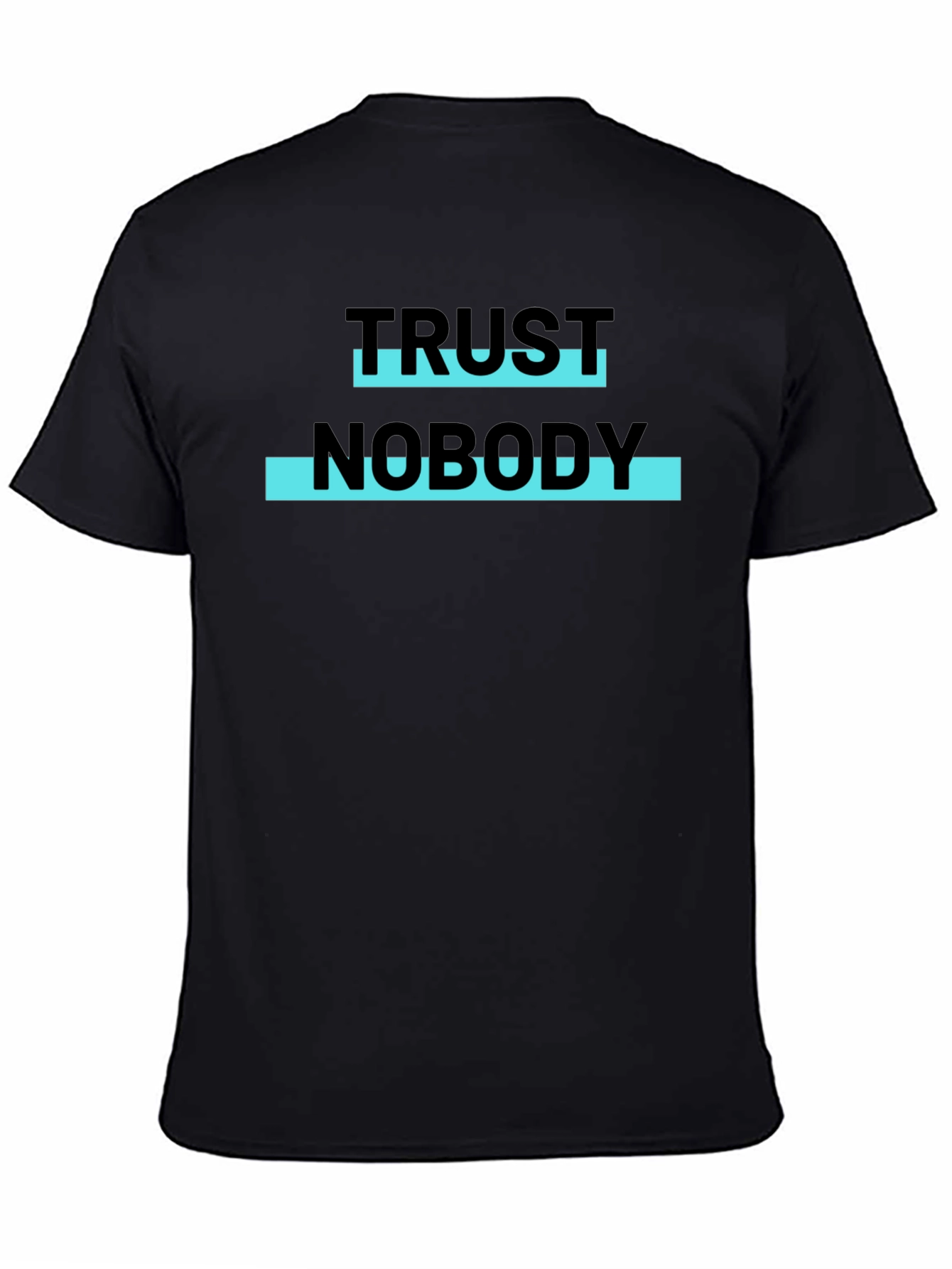 Black Trust Nobody Graphic Print Tee - Black Cotton Blend view 4
