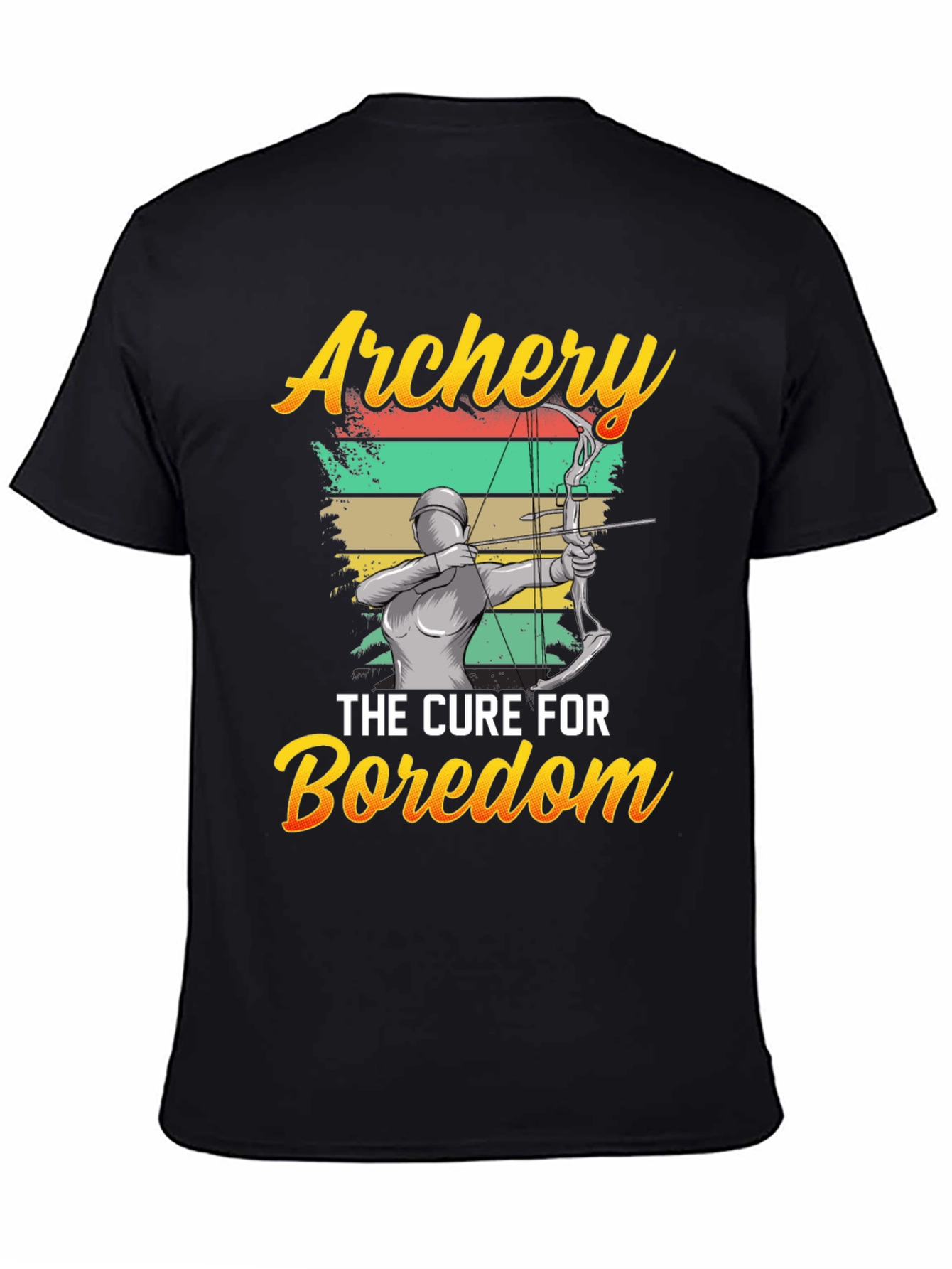 Black Archery: The Cure for Boredom Graphic T-Shirt view 4
