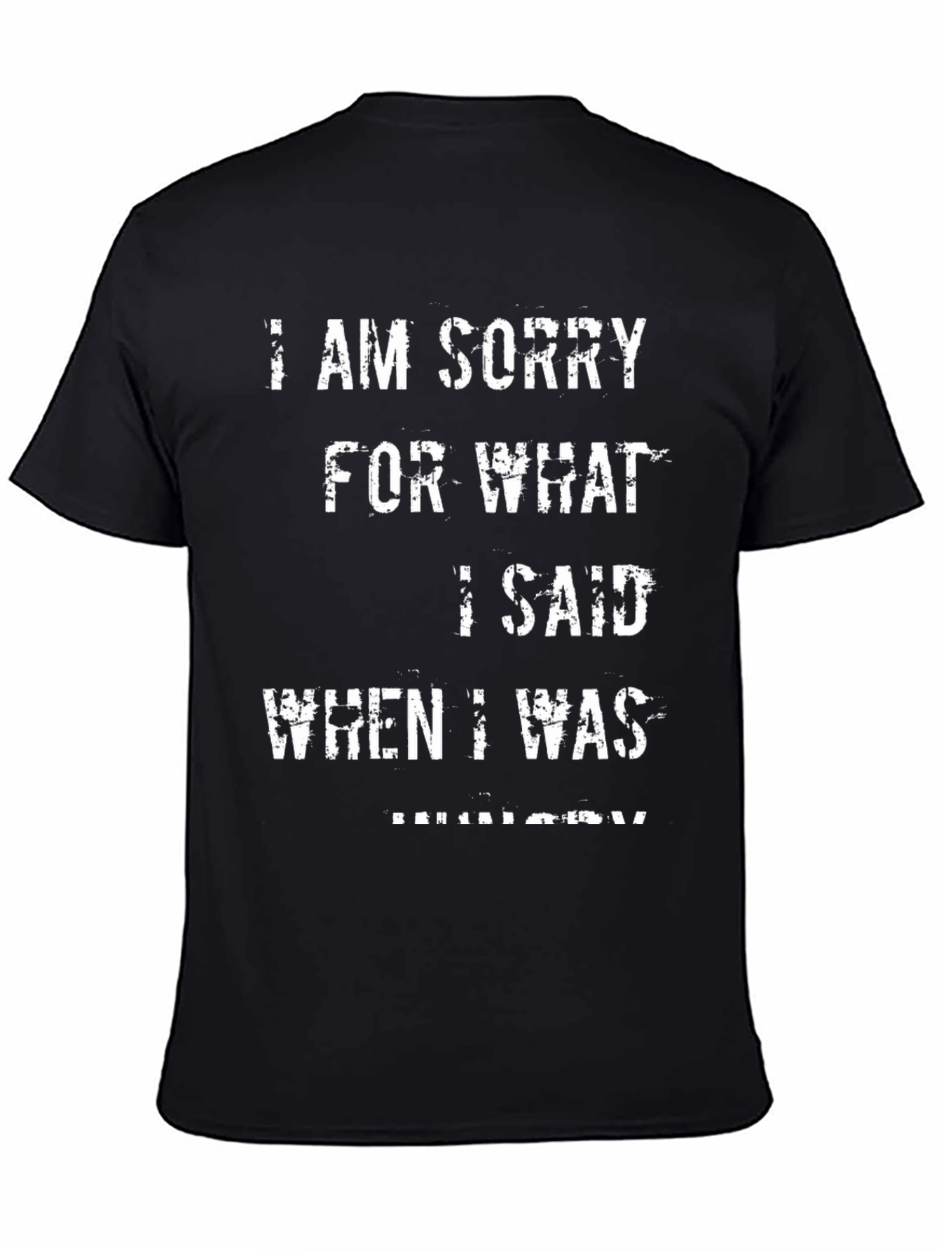 Black Funny "I'm Sorry for What I Said" Men's T-Shirt view 4