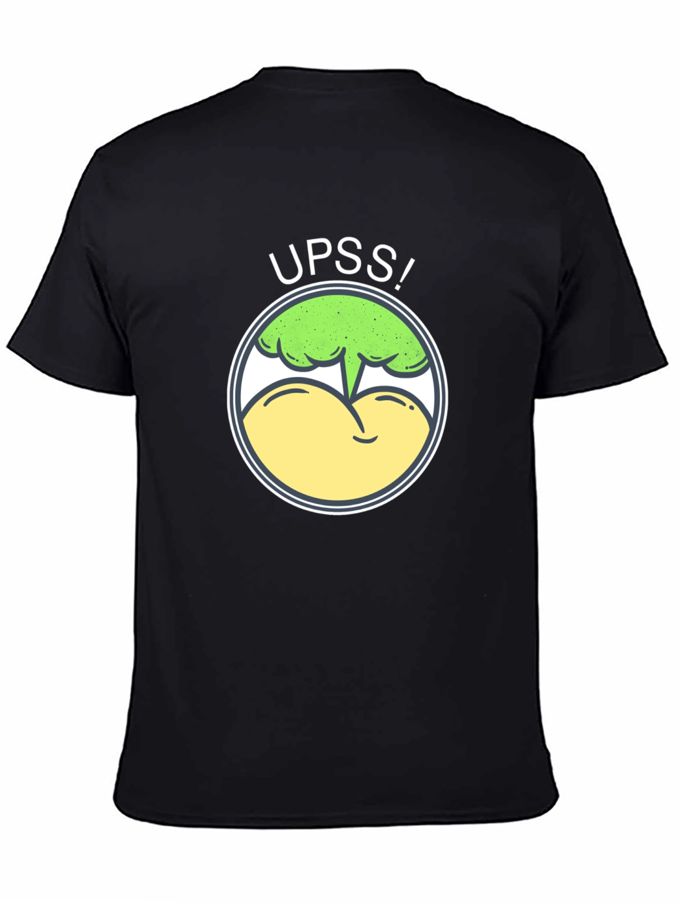 Black Funny UPSS! Broccoli Butt T-Shirt - Humor Tee view 4