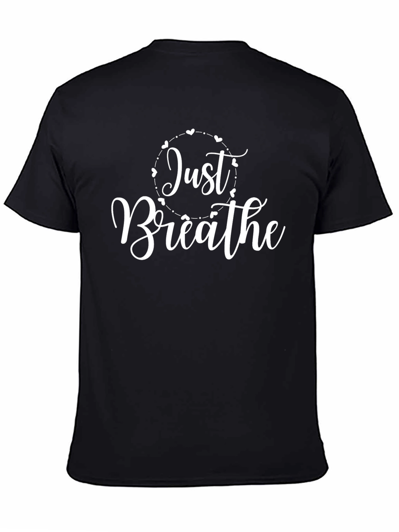 Black Just Breathe Graphic Tee - Black Cotton Comfort view 4