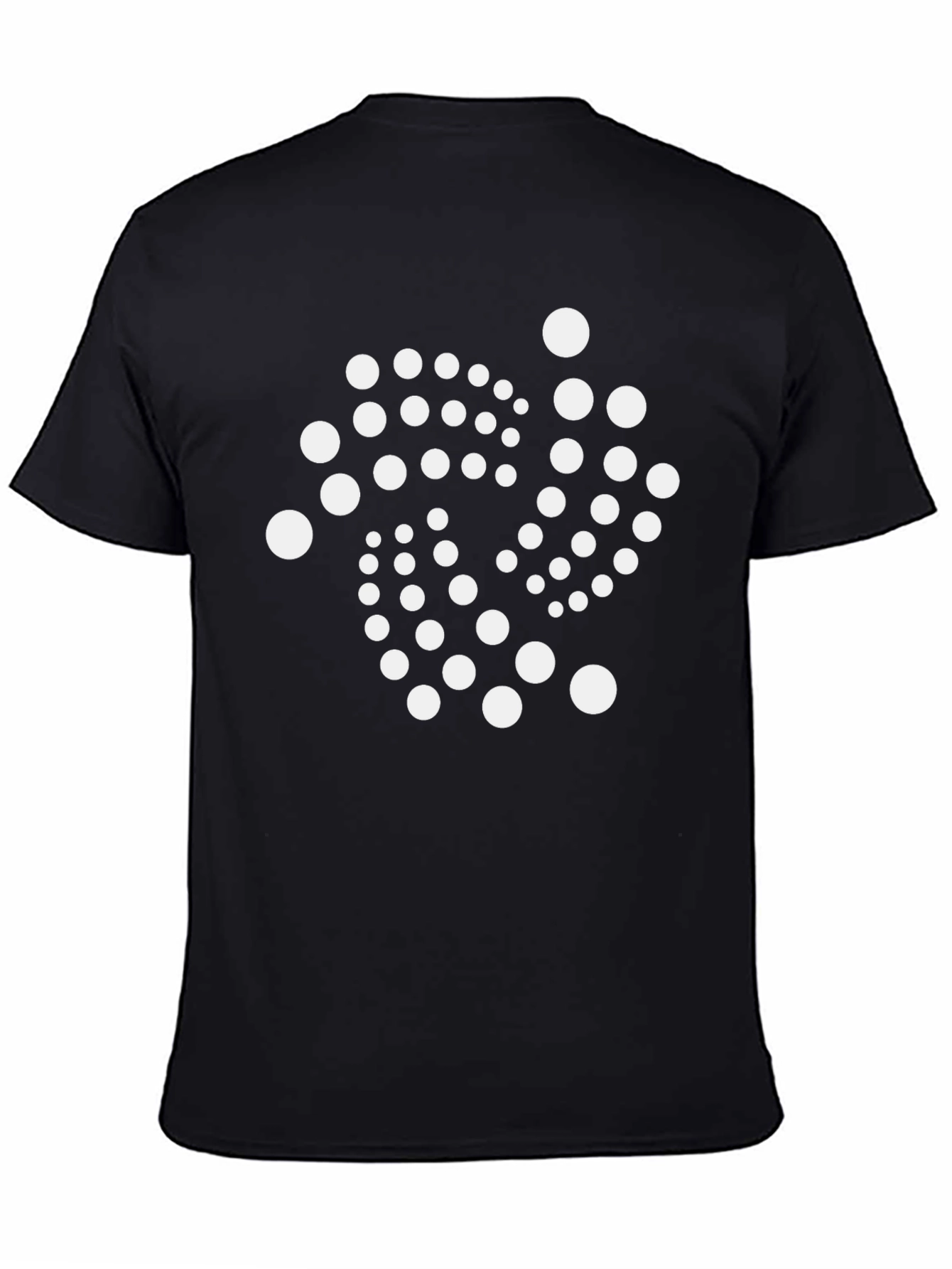 Black Iota Crypto White Dot Design Black T-Shirt view 4