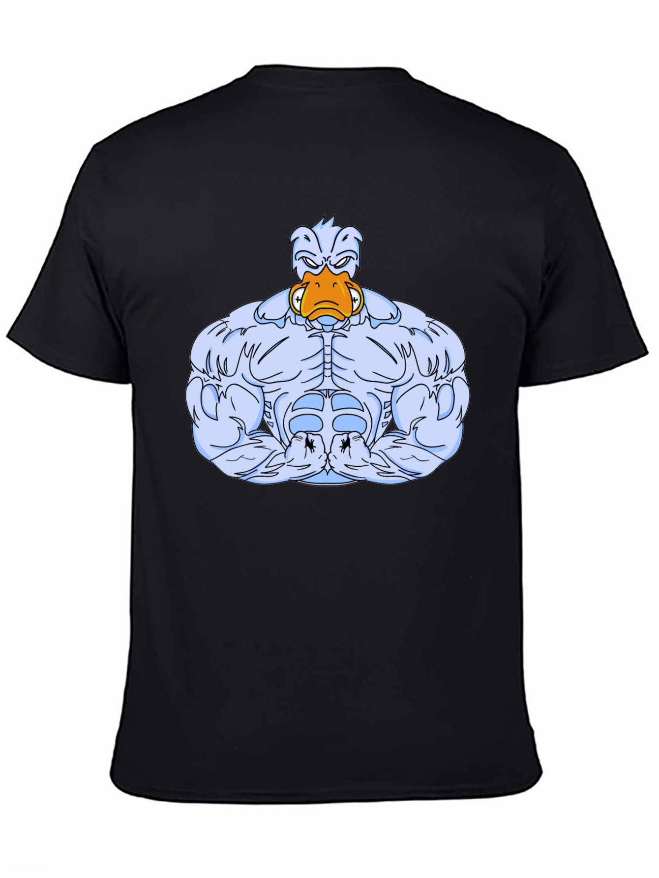 Black Buff Duck Cartoon Graphic T-Shirt view 4