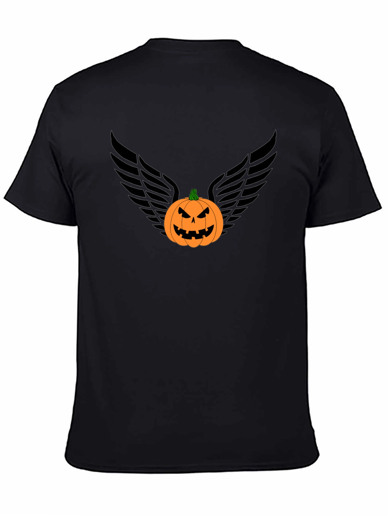 Black Pumpkin Angel Wings Graphic Tee view 4