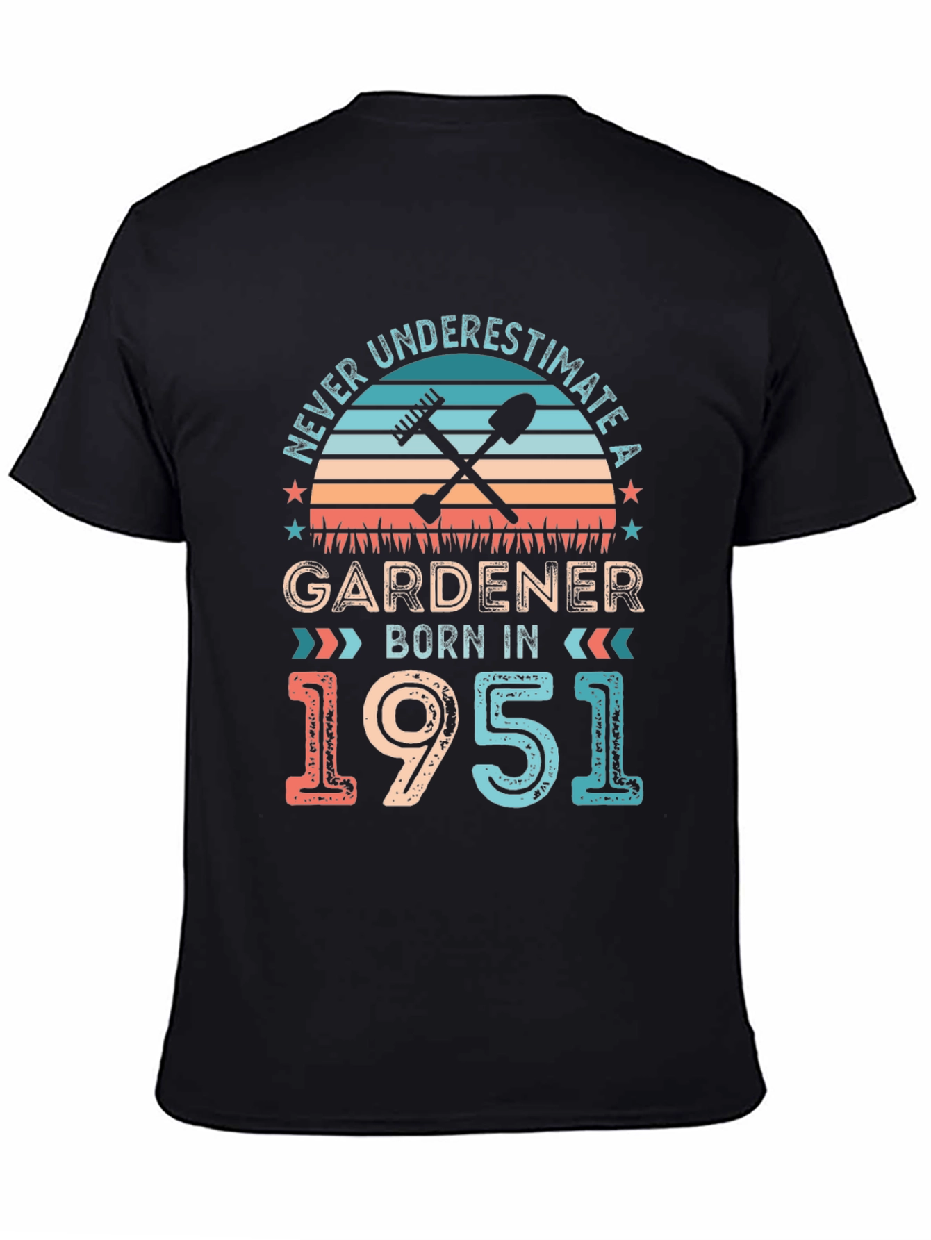 Black Gardener Born In 1951 Graphic Tee view 4