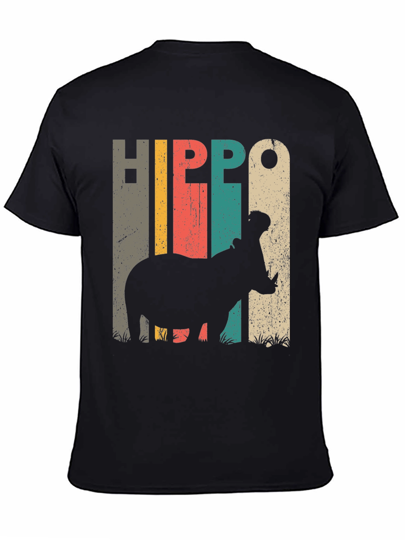 Black Vintage Hippo Graphic Tee view 4