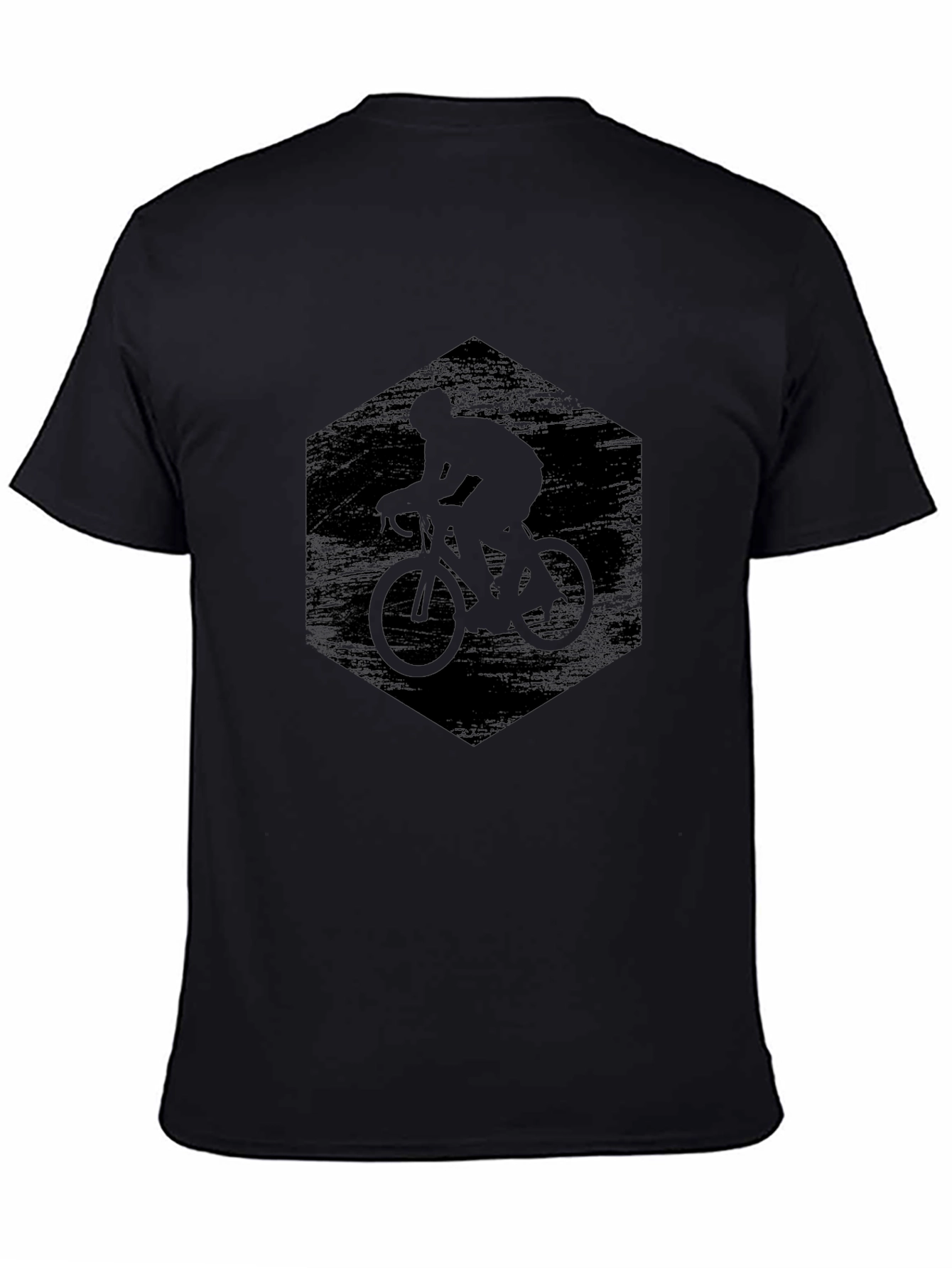 Black Men's Black Cycling Silhouette Graphic Tee view 4