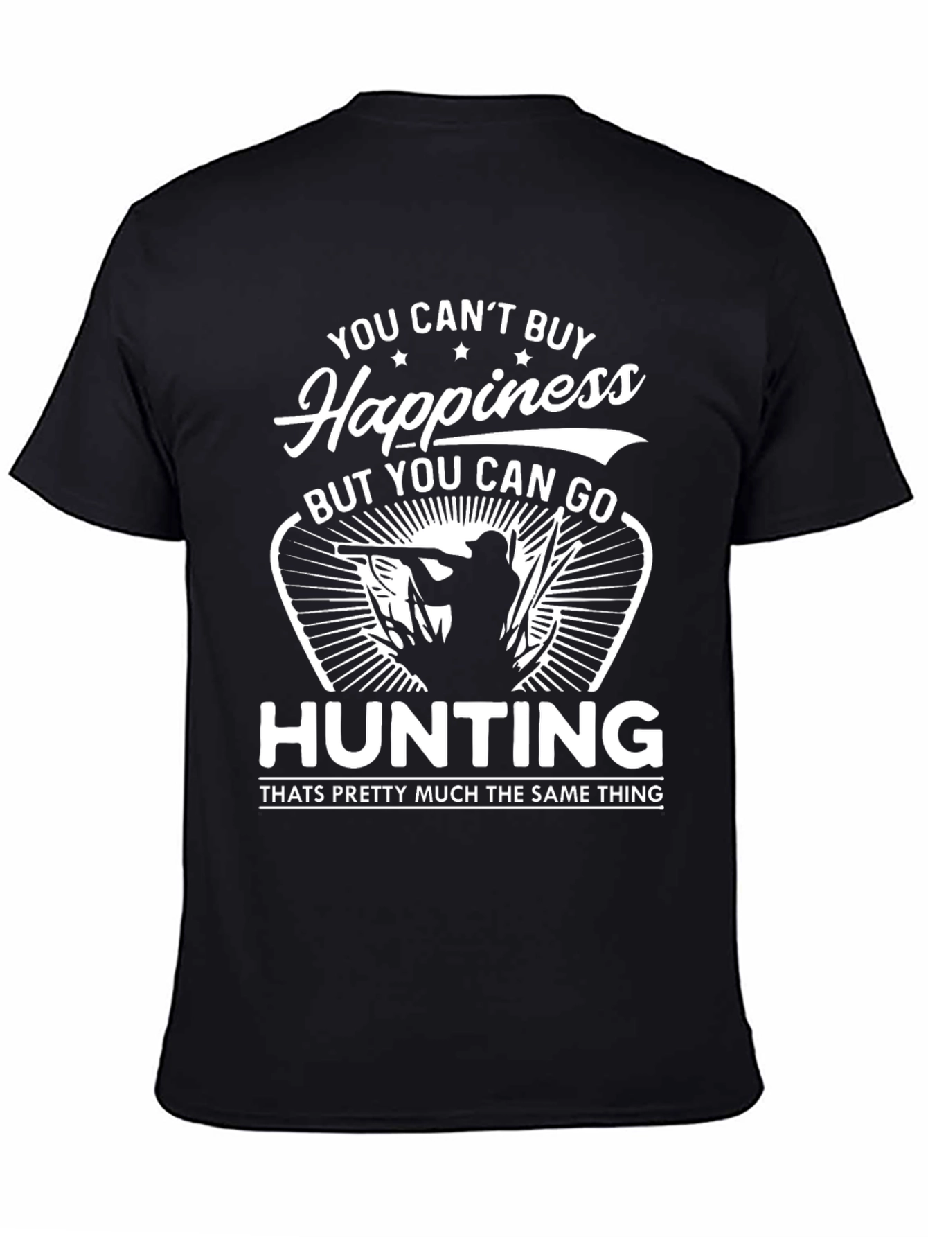 Black Hunting Happiness T-Shirt view 4