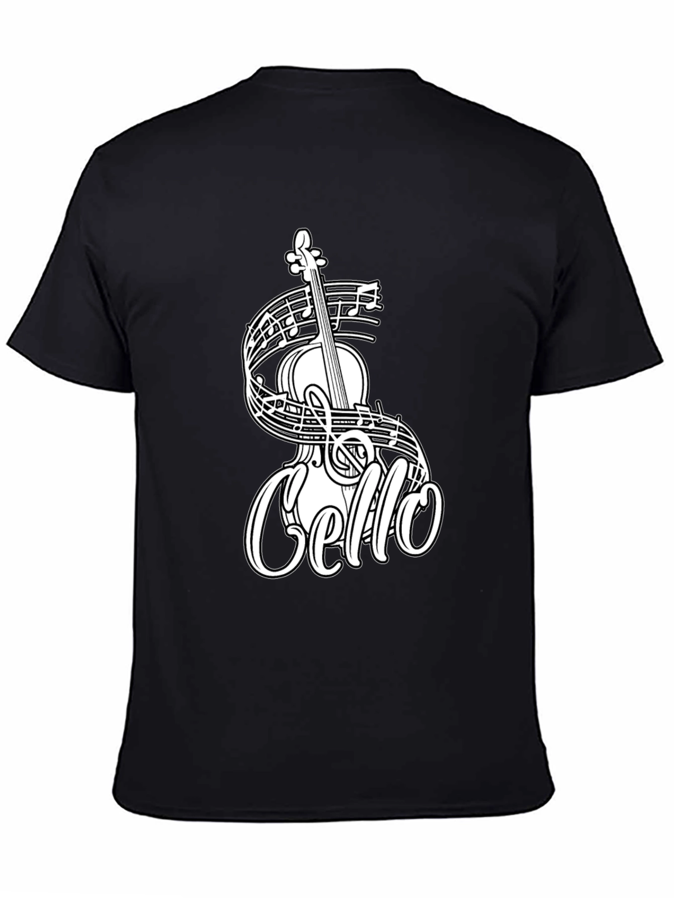 Black Cello Music T-Shirt - Musician Tee view 4