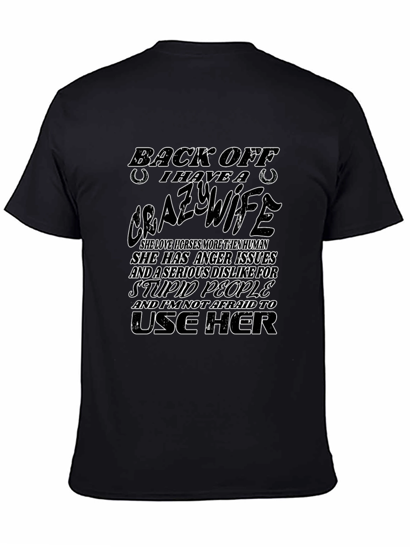 Black Funny 'Crazy Wife' Graphic Tee - Husband Humor Shirt view 4